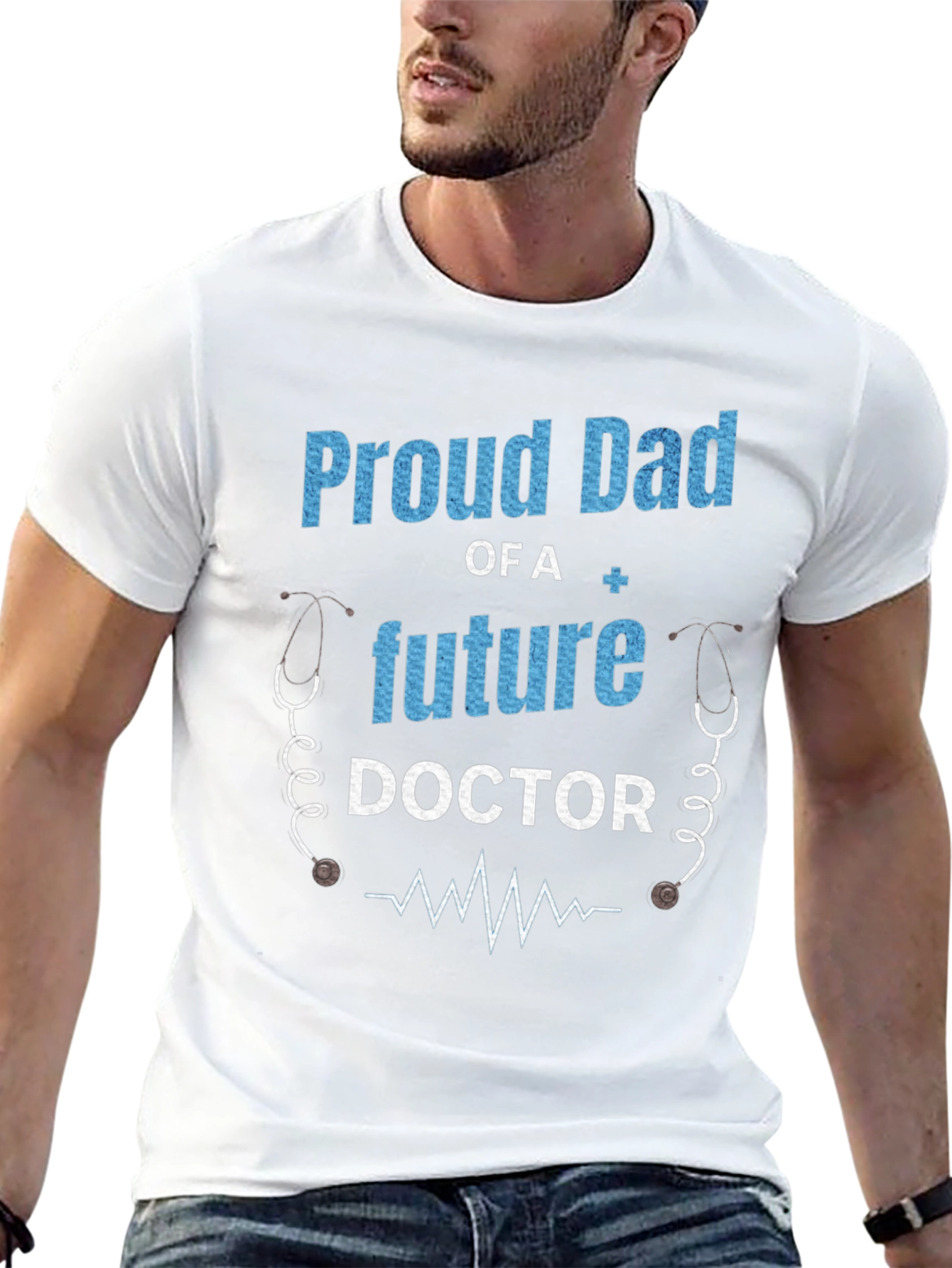 Black Proud Dad of a Future Doctor T-Shirt view 13