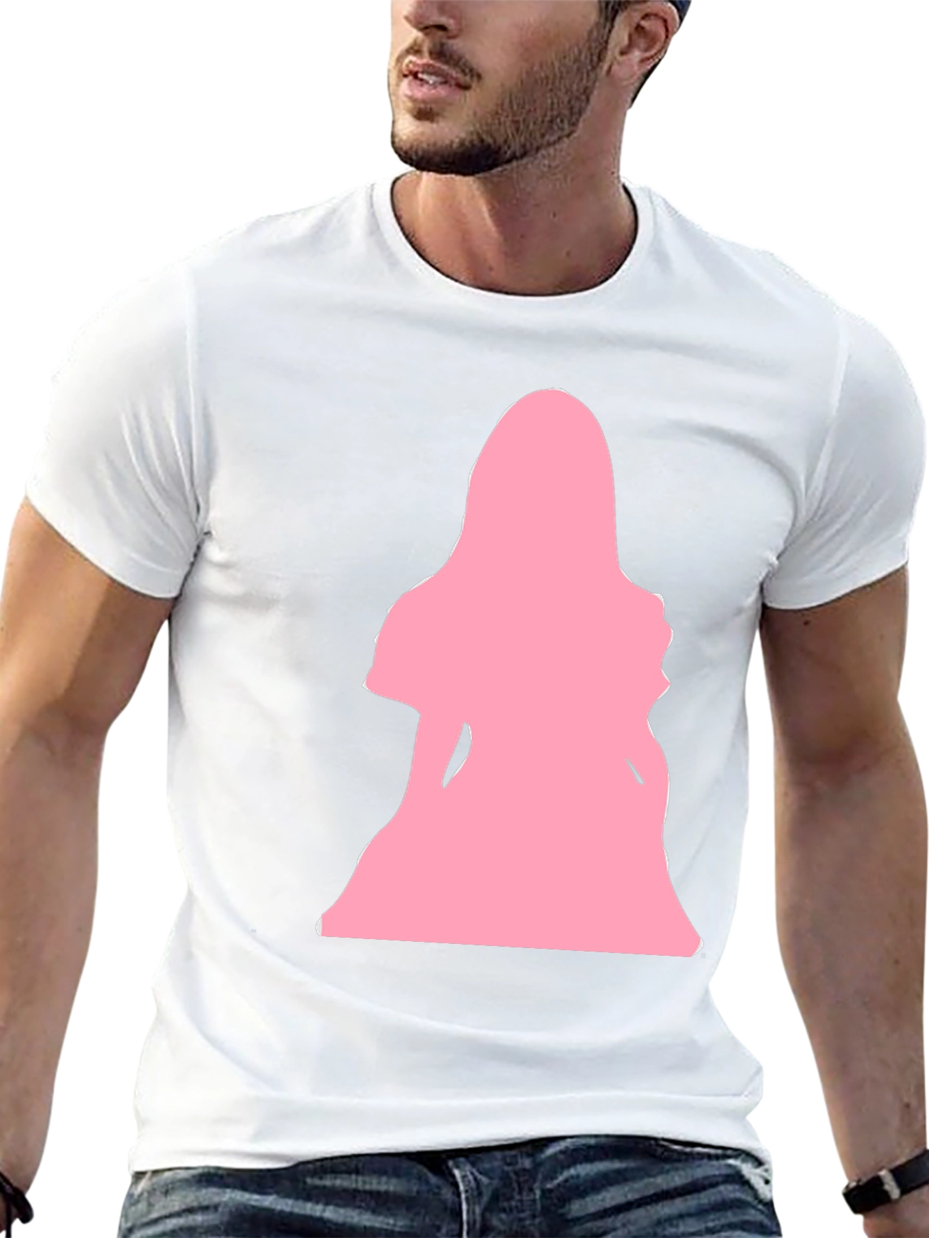 Black Pink Silhouette Graphic T-Shirt - Black view 13
