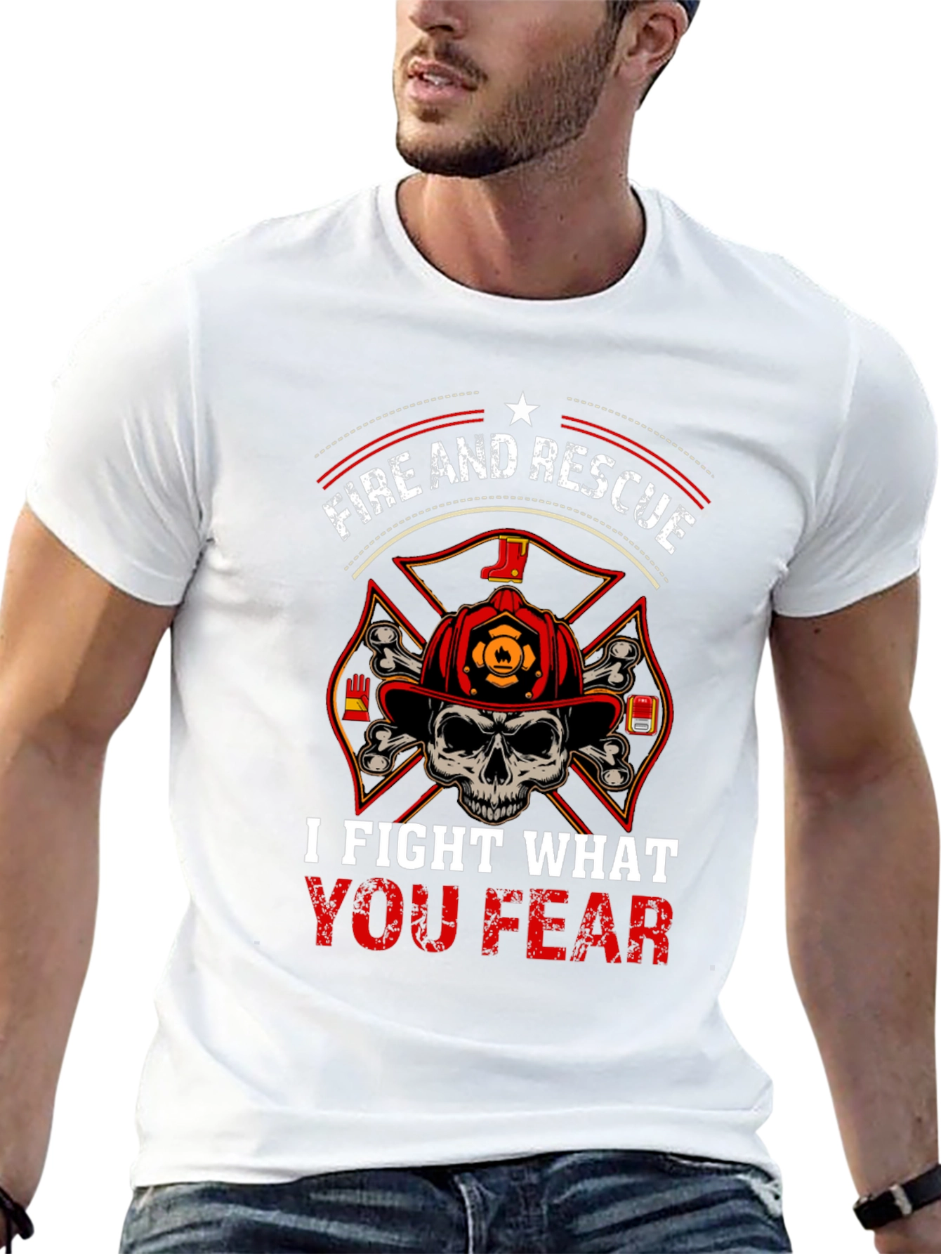 Black Fire and Rescue T-Shirt - I Fight What You Fear view 13