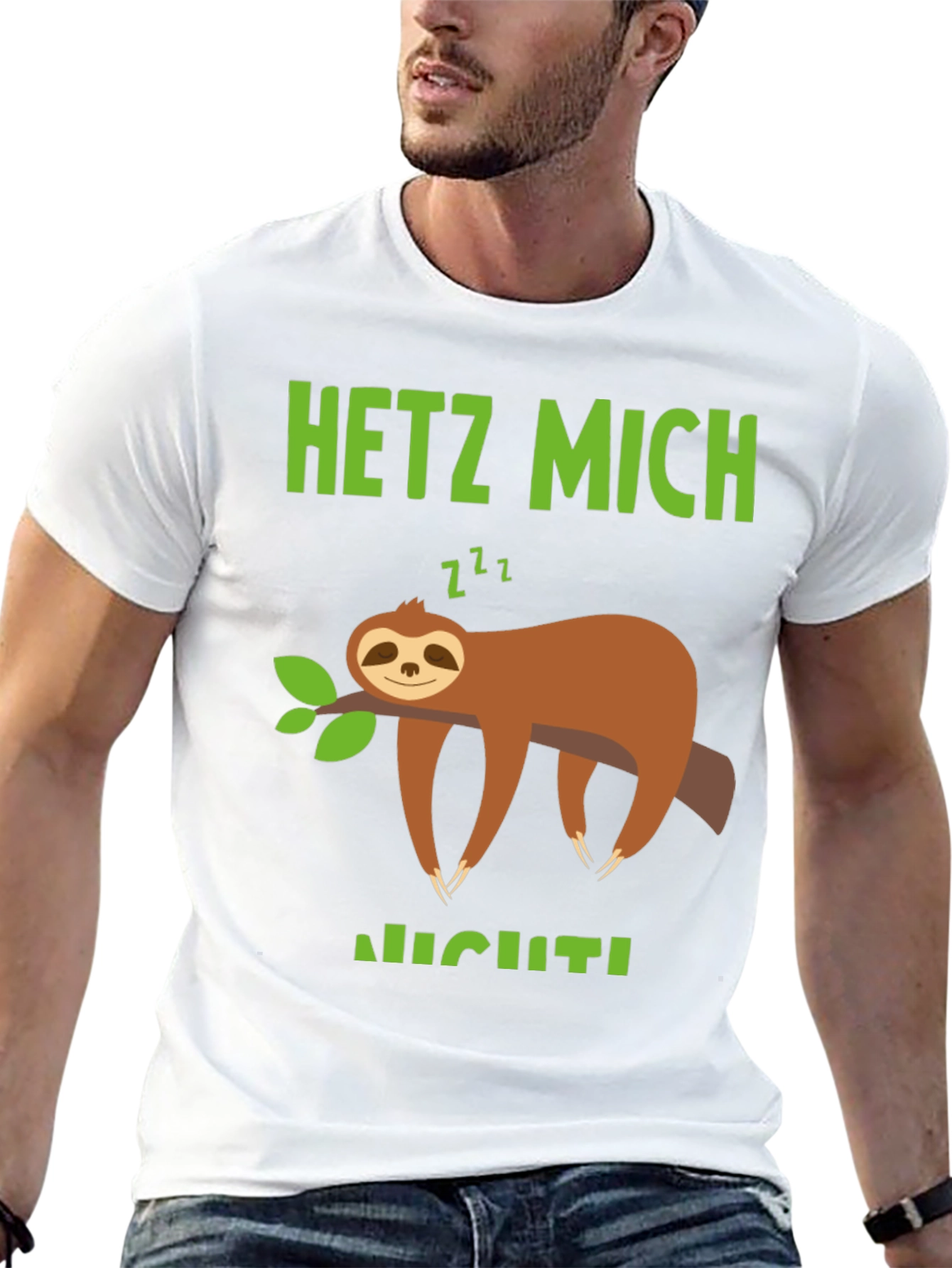 Black Relaxed Sloth Graphic Tee - Hetz Mich Nicht view 13