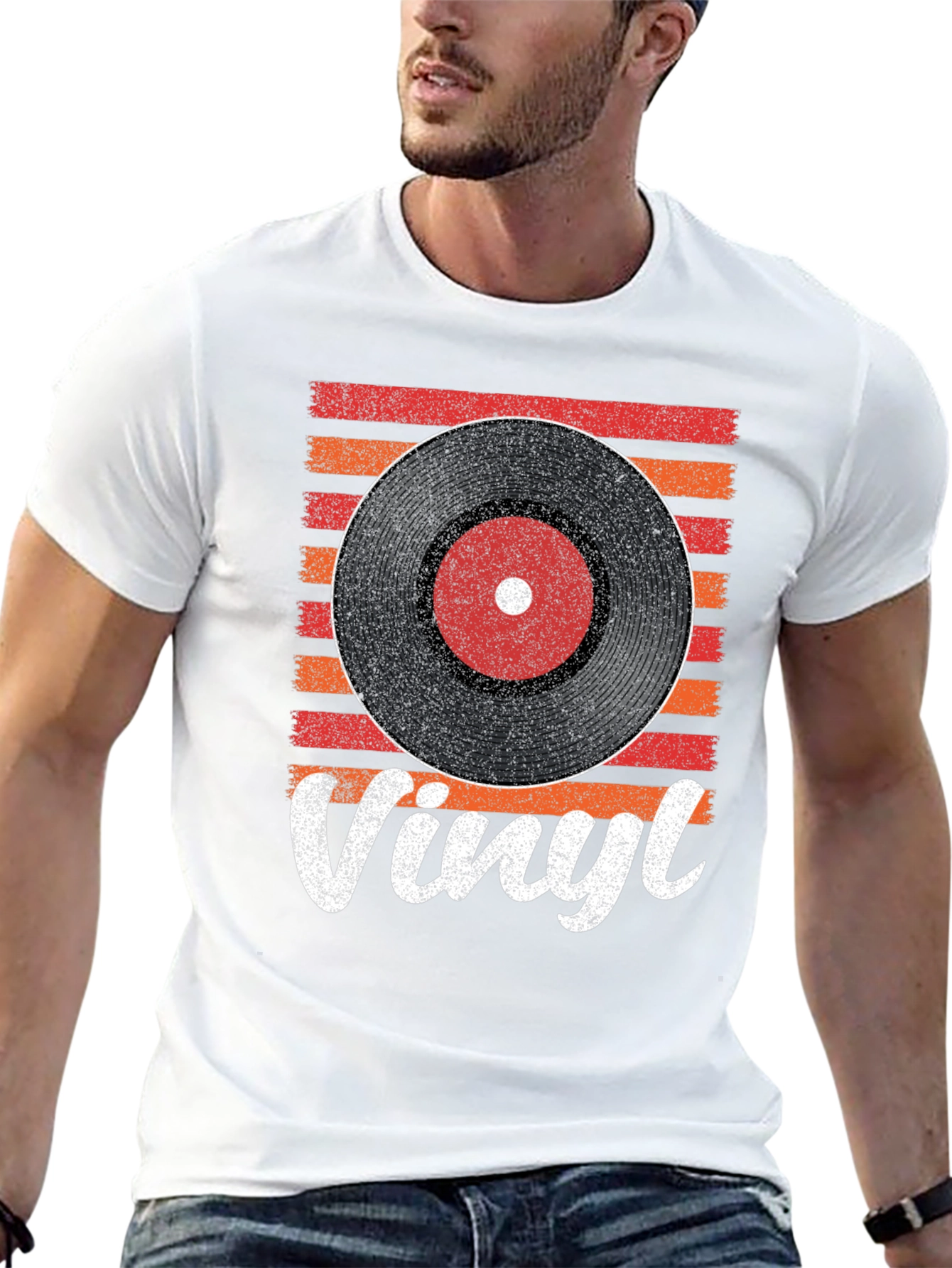 Black Vintage Vinyl Record Graphic Tee - Retro Music Lover Shirt view 13