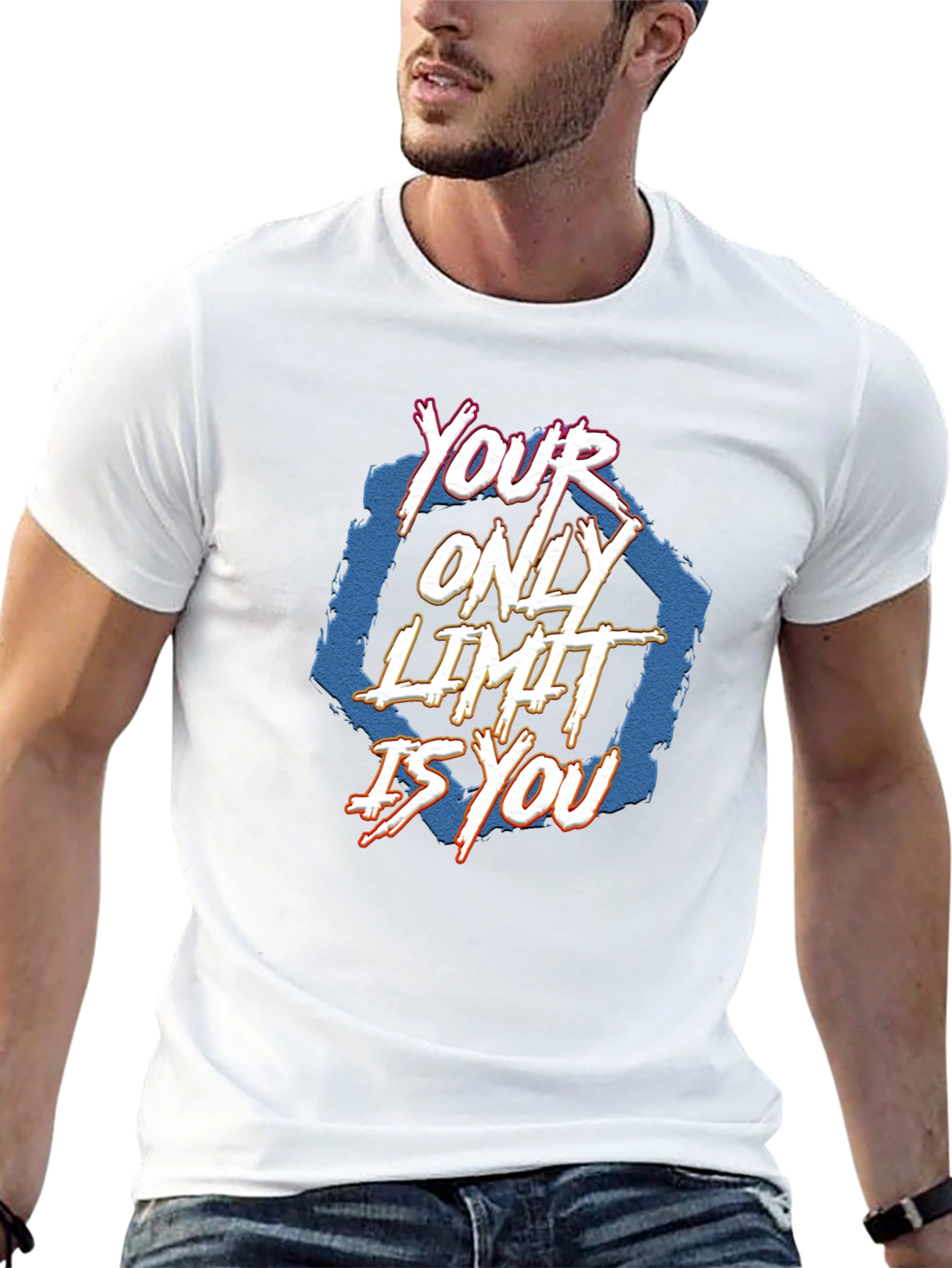 Black Your Only Limit Is You T-Shirt - Motivational Tee view 13