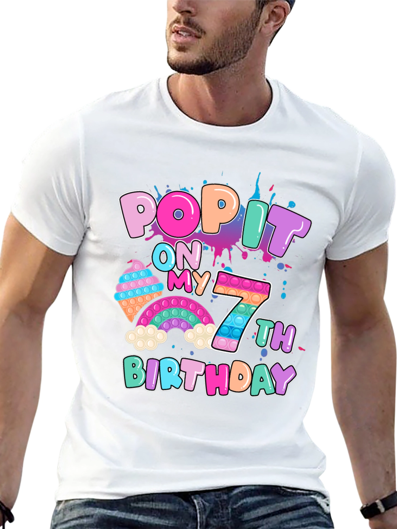 Black Pop It On My 7th Birthday T-Shirt view 13