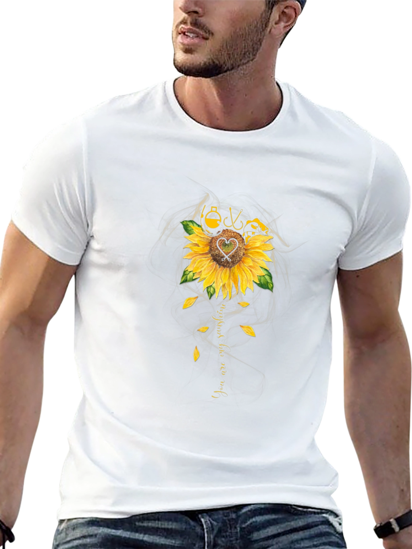 Black Fishing Sunflower Graphic T-Shirt - Black view 13