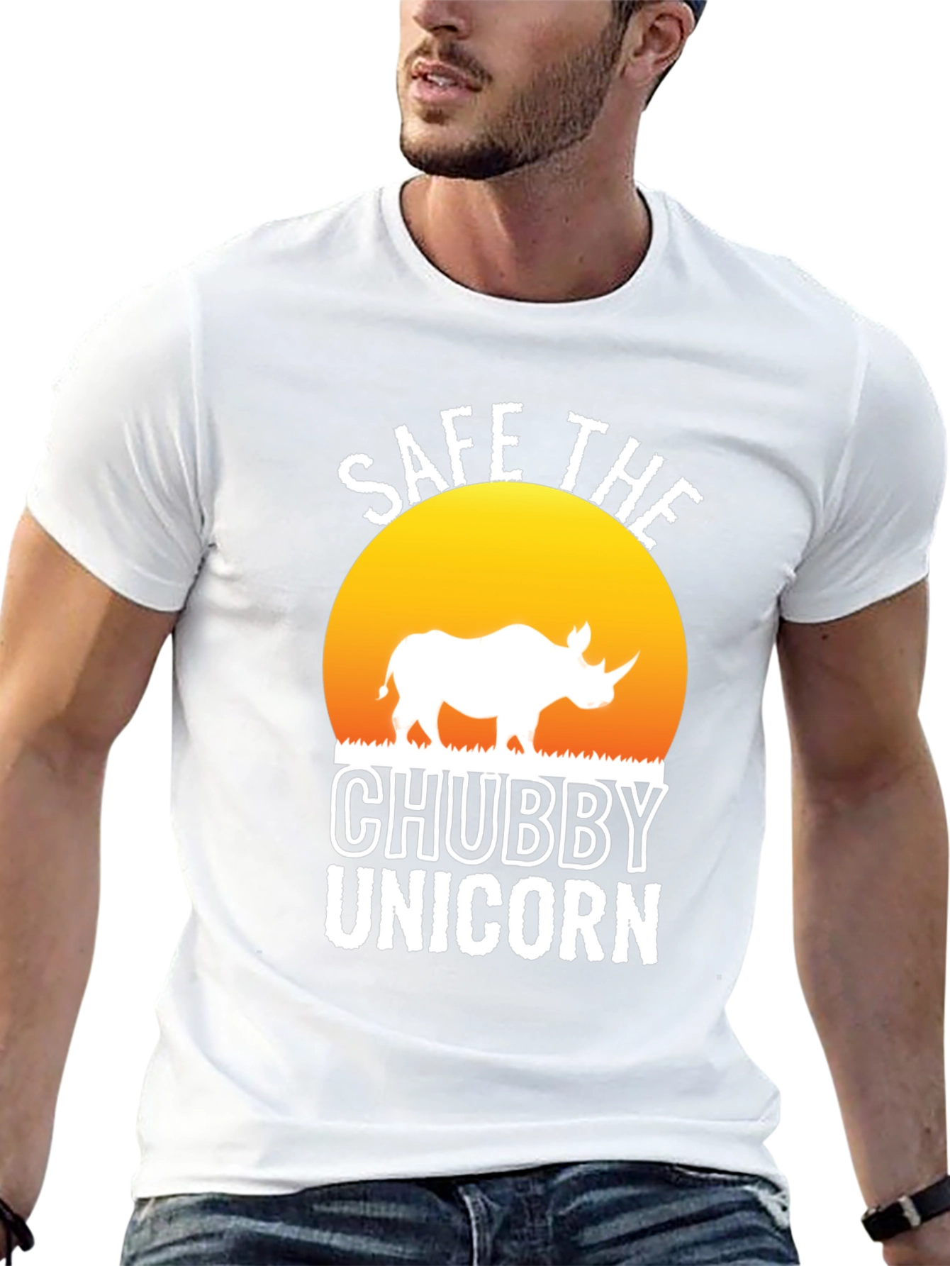 Black Save the Chubby Unicorn Black T-Shirt view 13