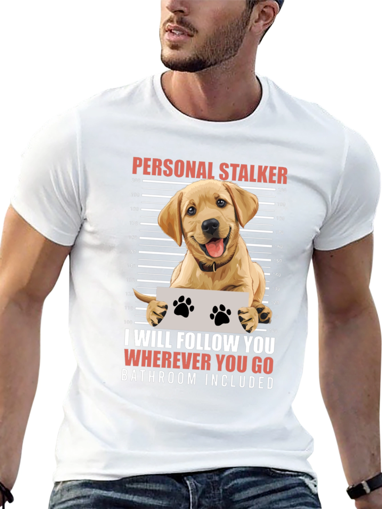 Black Personal Stalker Dog Humor Graphic Tee view 13