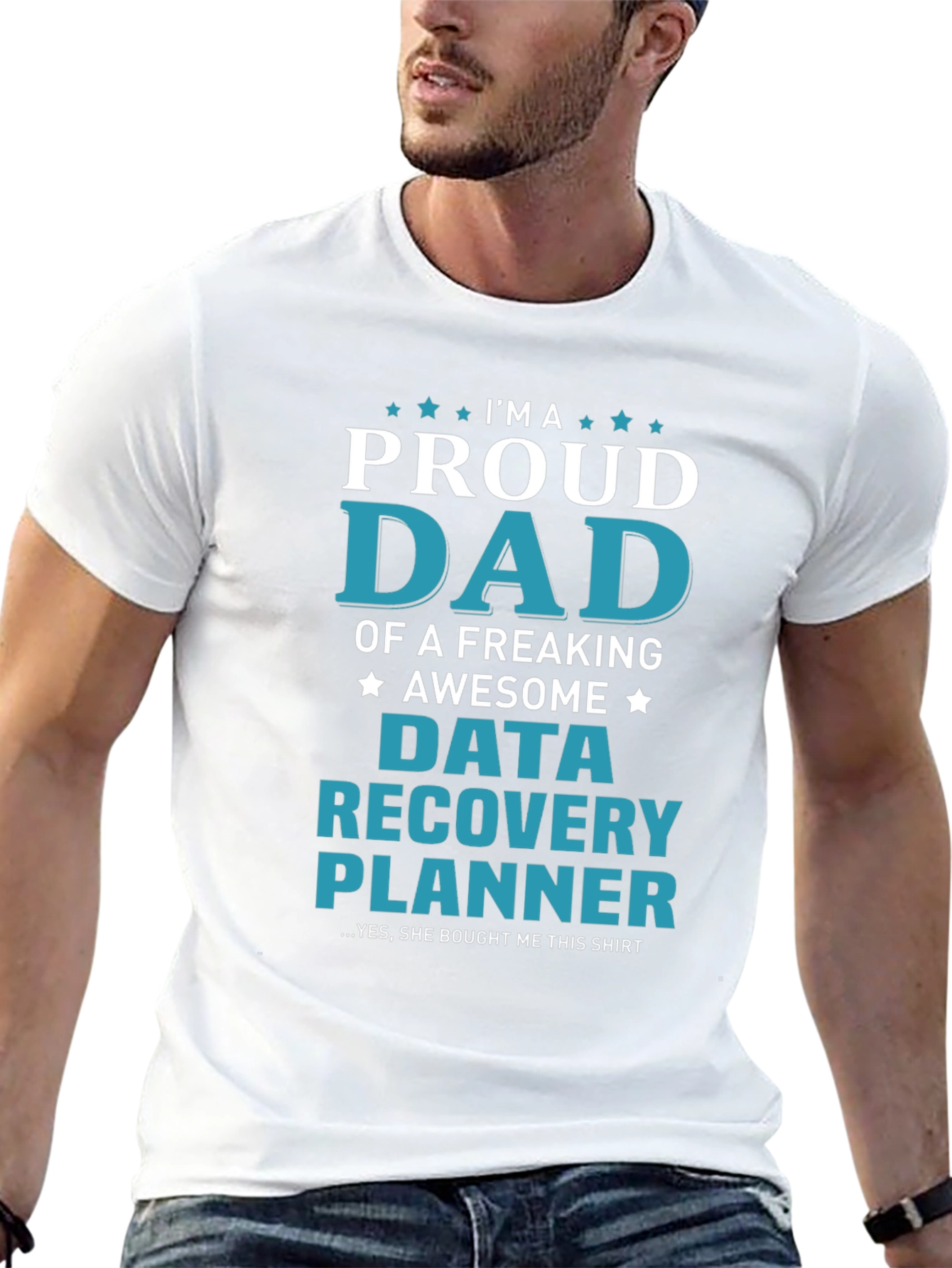 Black Proud Dad Data Recovery Planner Graphic Tee view 13