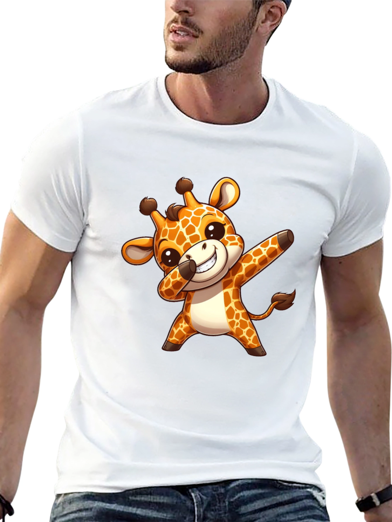 Black Cute Giraffe Dab T-Shirt - Trendy & Unique Design view 13