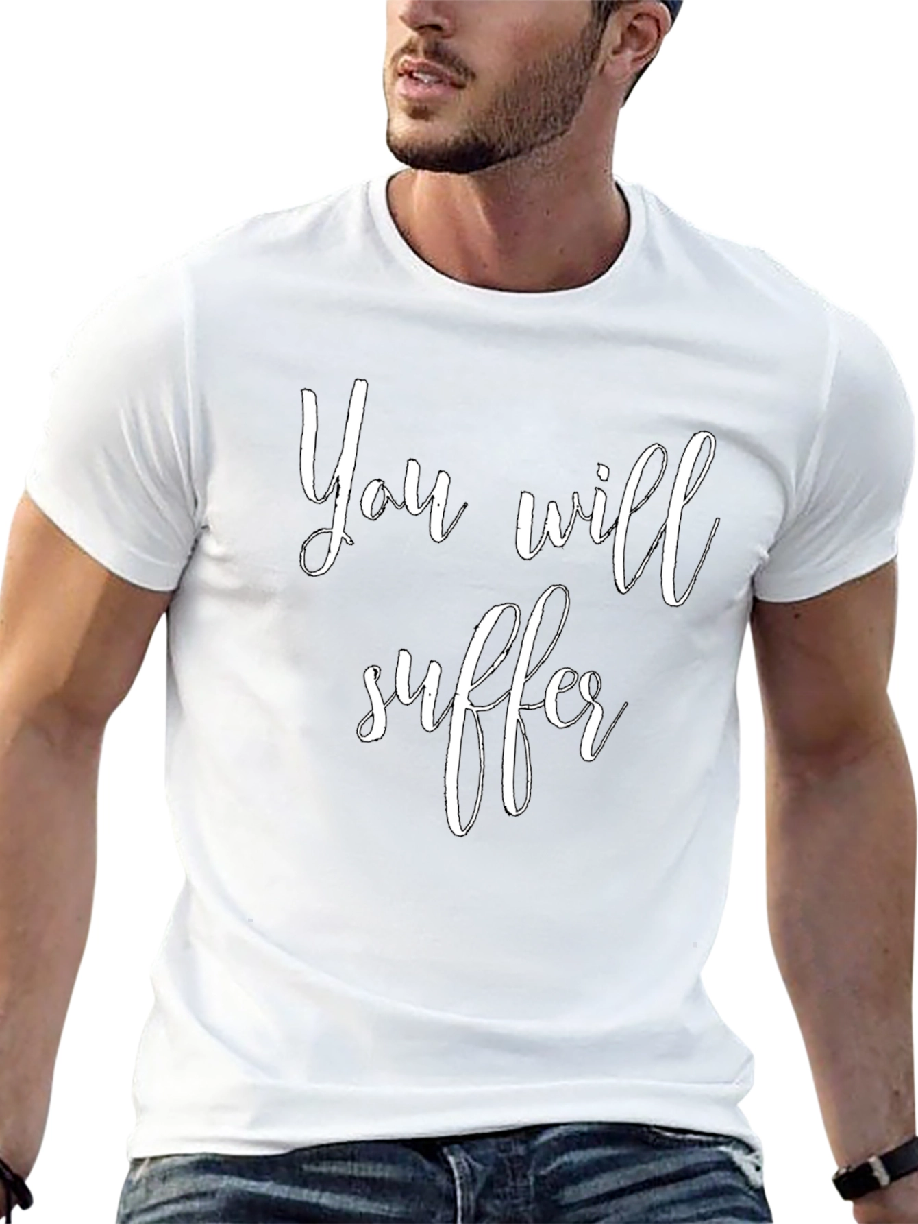 Black You Will Suffer Graphic Tee - Black Crew Neck Shirt view 13