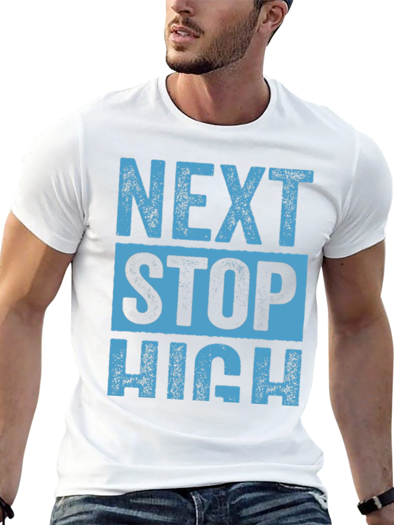 Black Next Stop High Black Graphic T-Shirt view 13