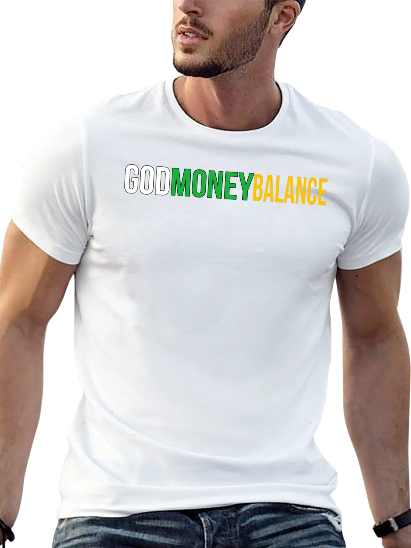 Black God Money Balance Graphic Tee - Stylish Black T-Shirt view 13