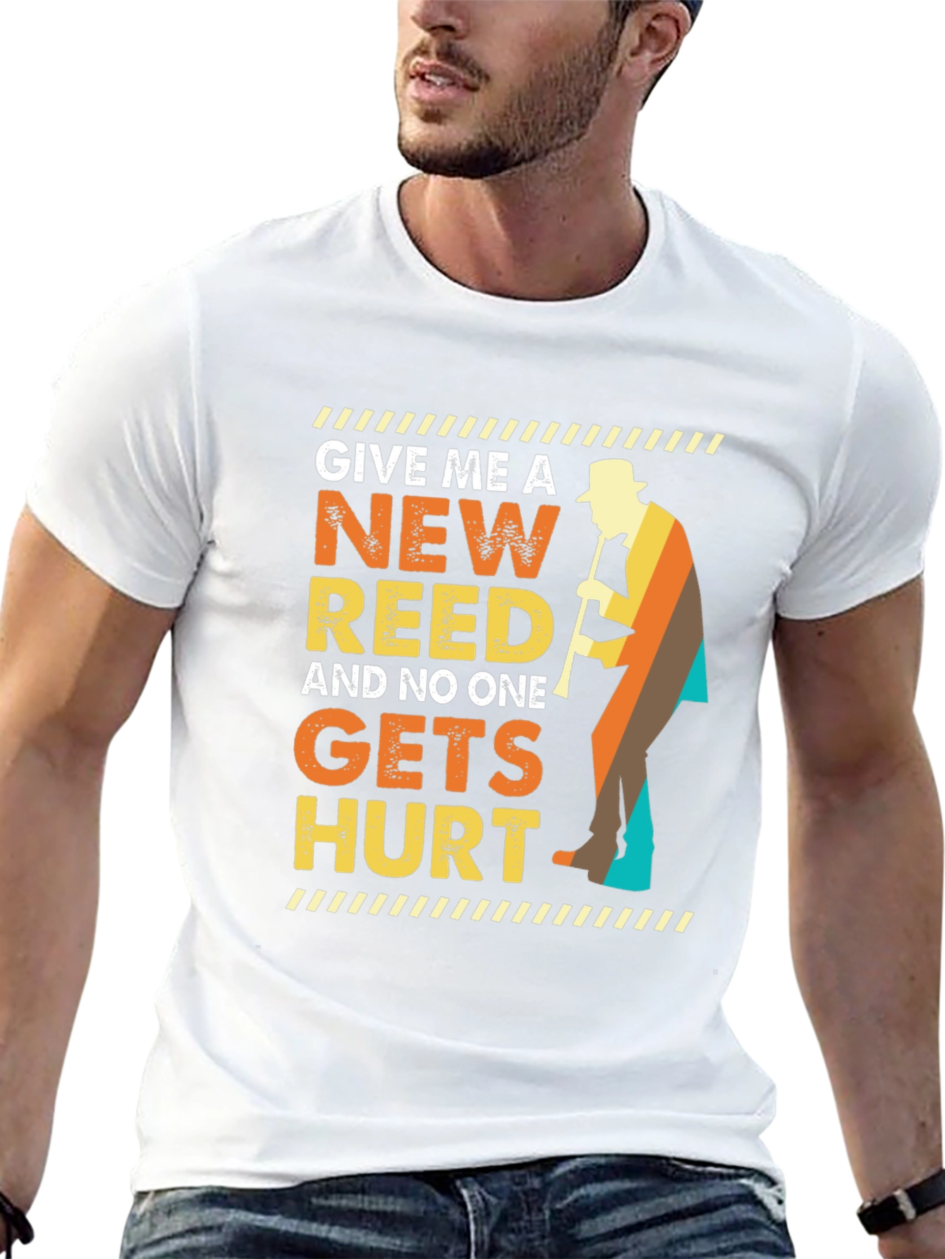 Black New Reed T-Shirt Musician Humor view 13