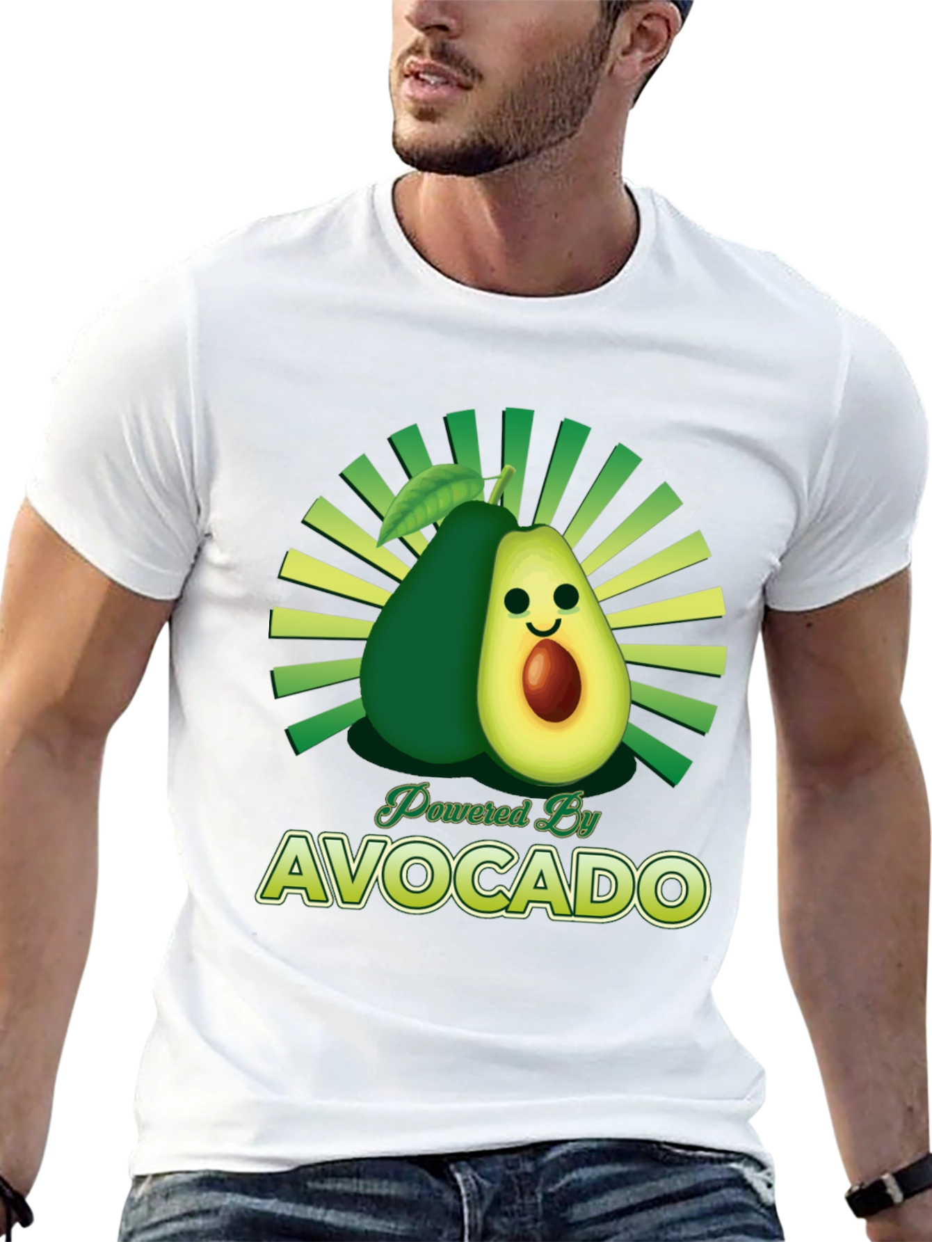 Black Powered by Avocado Graphic T-Shirt view 13
