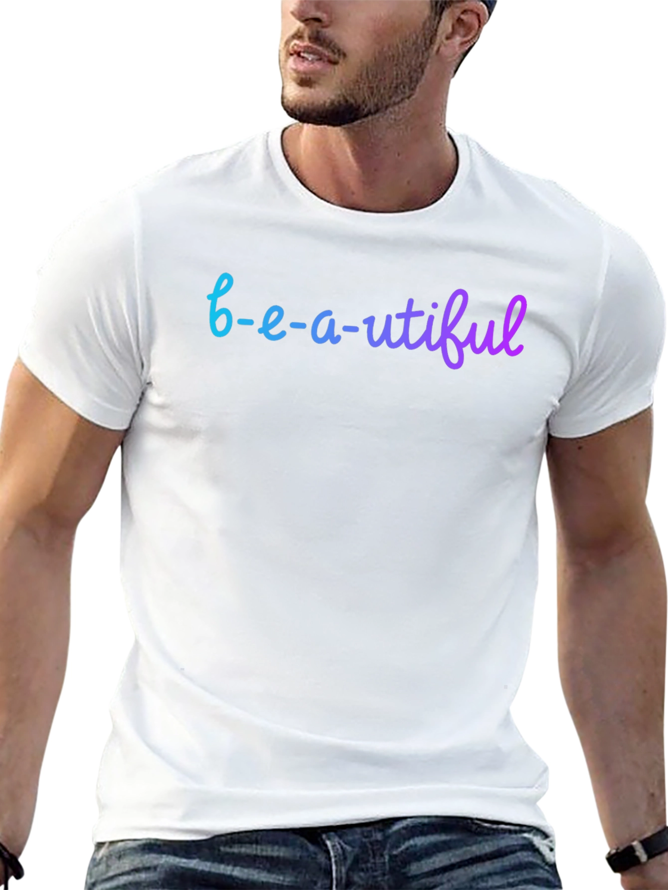 Black Beautiful Gradient Graphic Tee - Stylish Casual Wear view 13