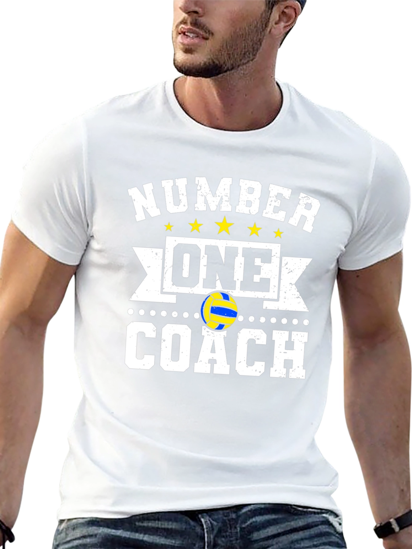 Black Number One Coach Volleyball T-Shirt view 13