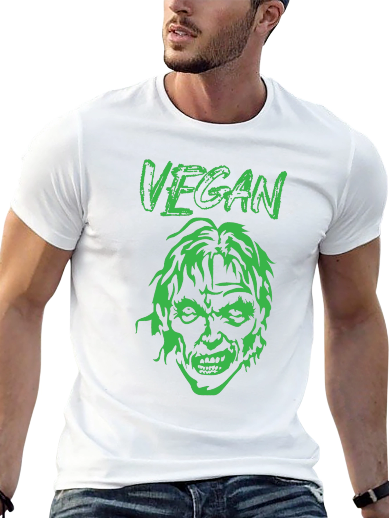Black Vegan Zombie Graphic Tee - Black view 13
