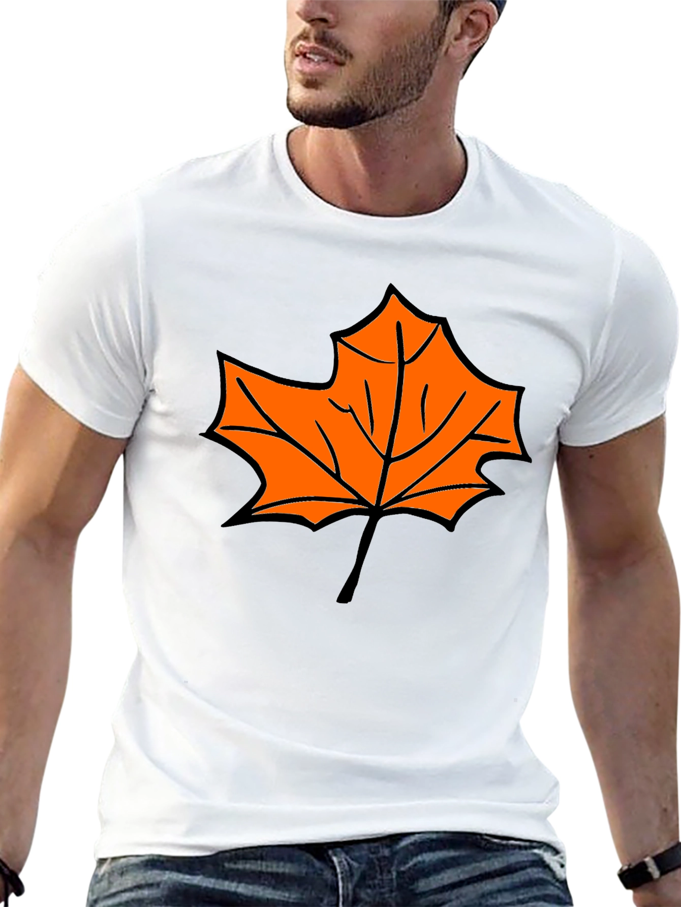 Black Maple Leaf Graphic Tee - Black Casual Shirt view 13