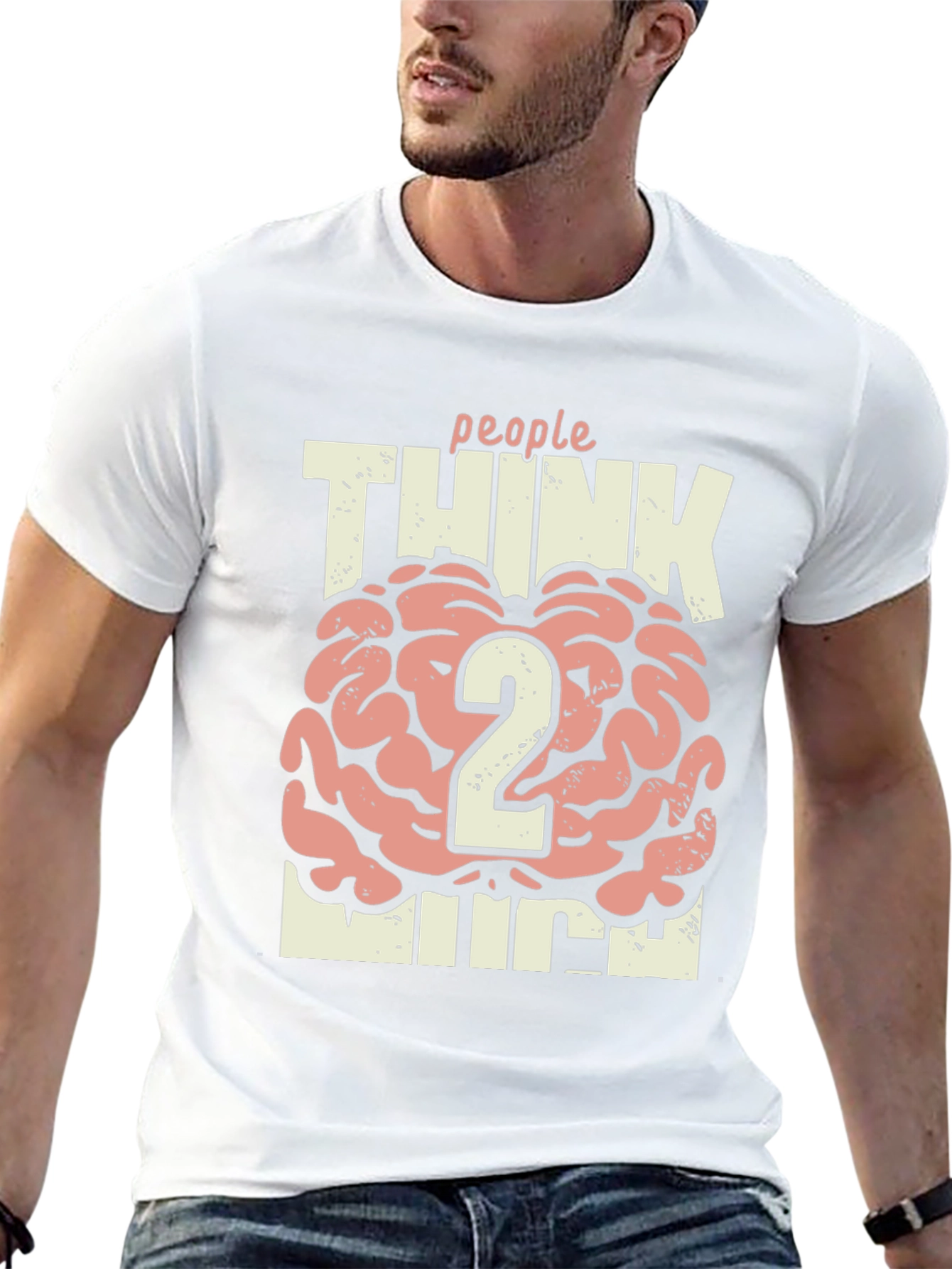 Black People Think 2 Much Graphic T-Shirt - Casual Cotton Tee view 13