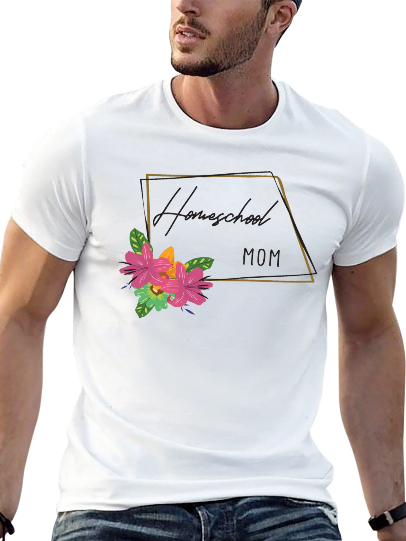 Black Homeschool Mom Floral Graphic Tee - Soft Cotton view 13