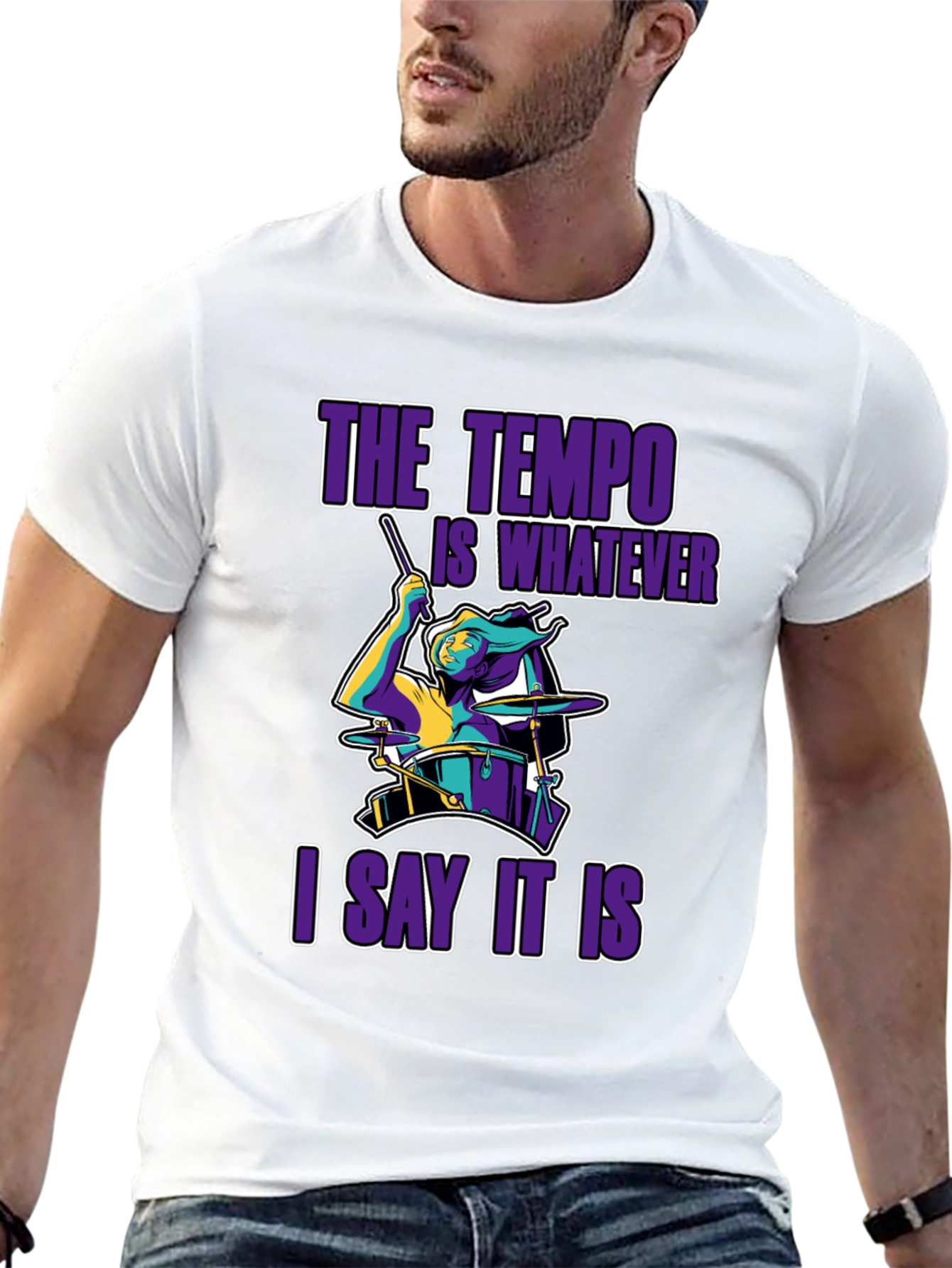 Black The Tempo Is Whatever I Say It Is T-Shirt view 13