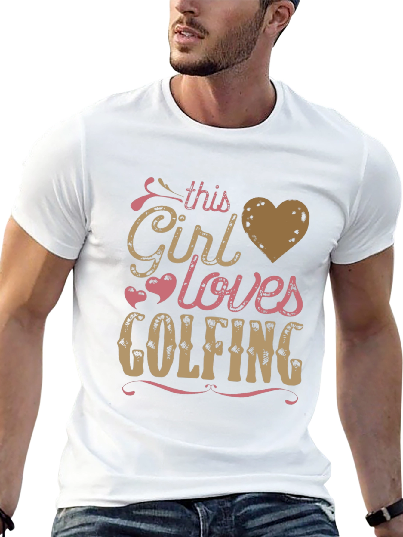 Black This Girl Loves Golfing Tee - Black view 13