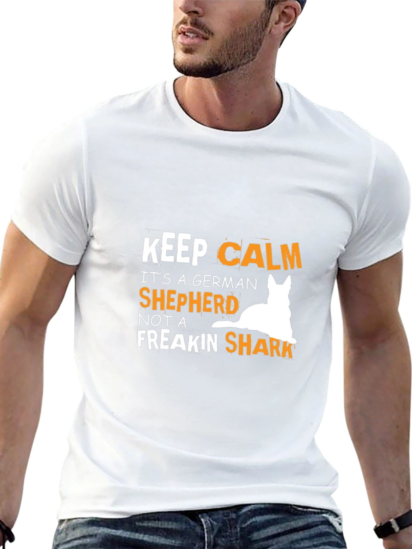 Black Keep Calm German Shepherd T-Shirt view 13