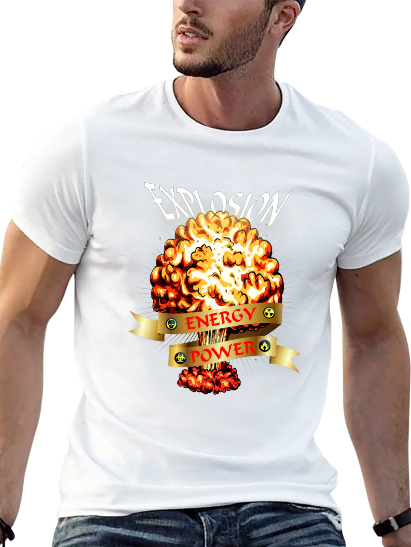 Black Explosion Energy Power Graphic Tee view 13