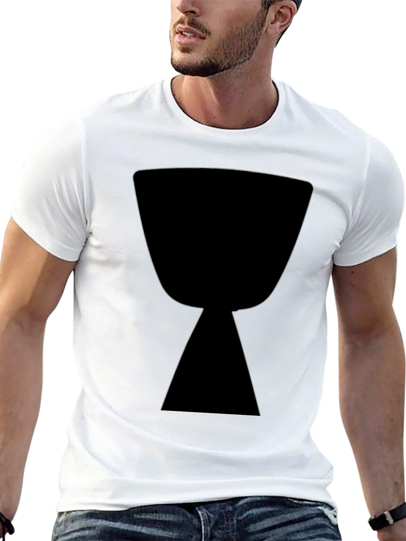Black Black T-Shirt with Hourglass Graphic view 13