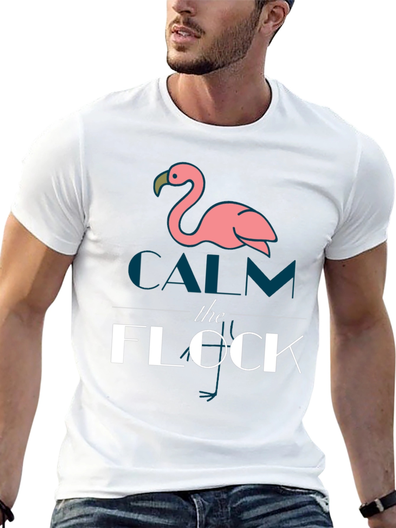Black Calm The Flock Flamingo Graphic T-Shirt view 13