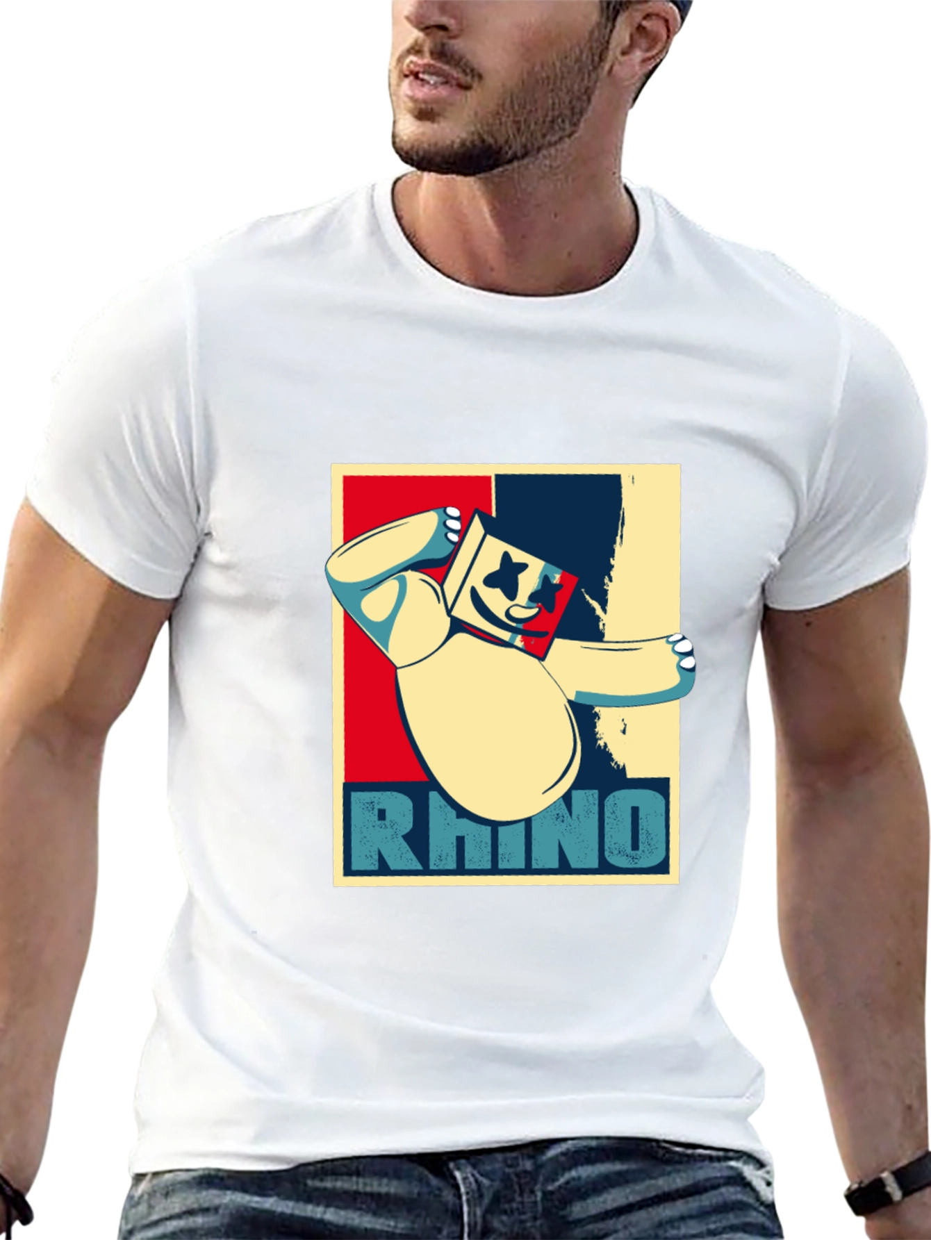 Black Rhino Graphic T-Shirt - Cool Design view 13
