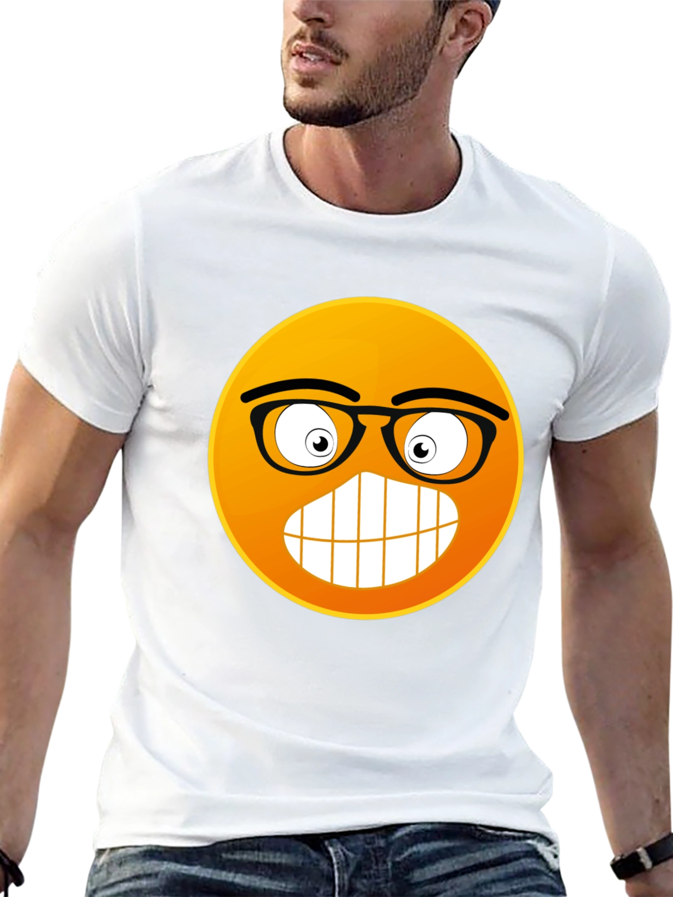 Black Nerdy Emoji Black T-Shirt: Express Yourself! view 13