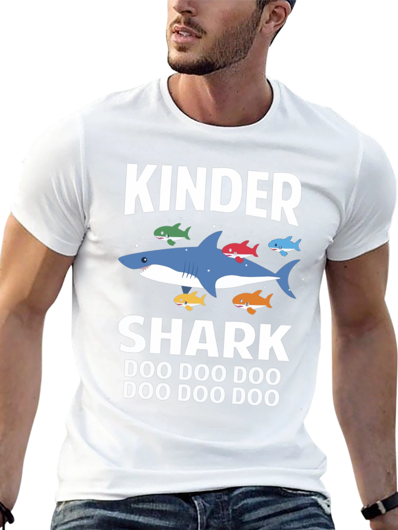 Black Kinder Shark Doo Doo Doo T-Shirt view 13