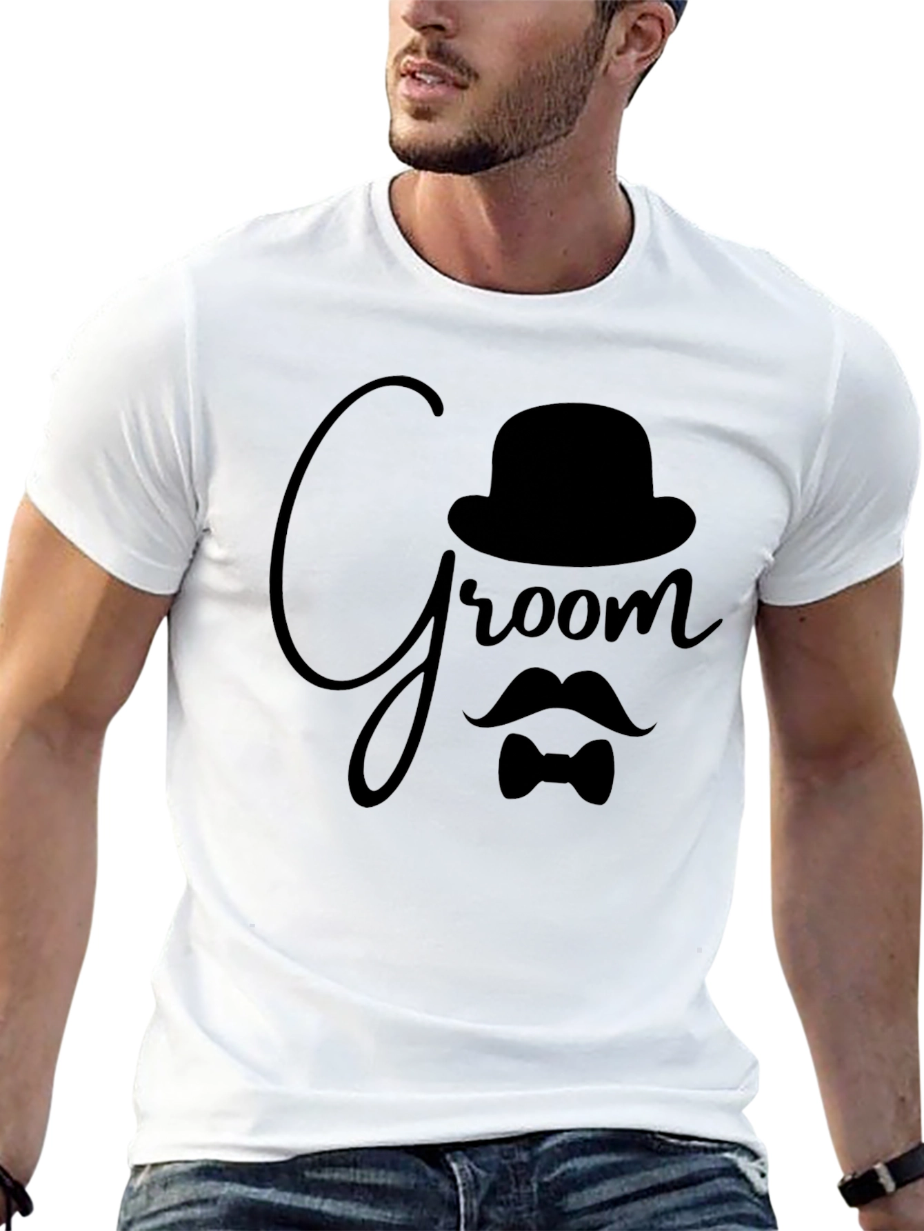 Black Groom T-Shirt - Wedding Party Tee view 13