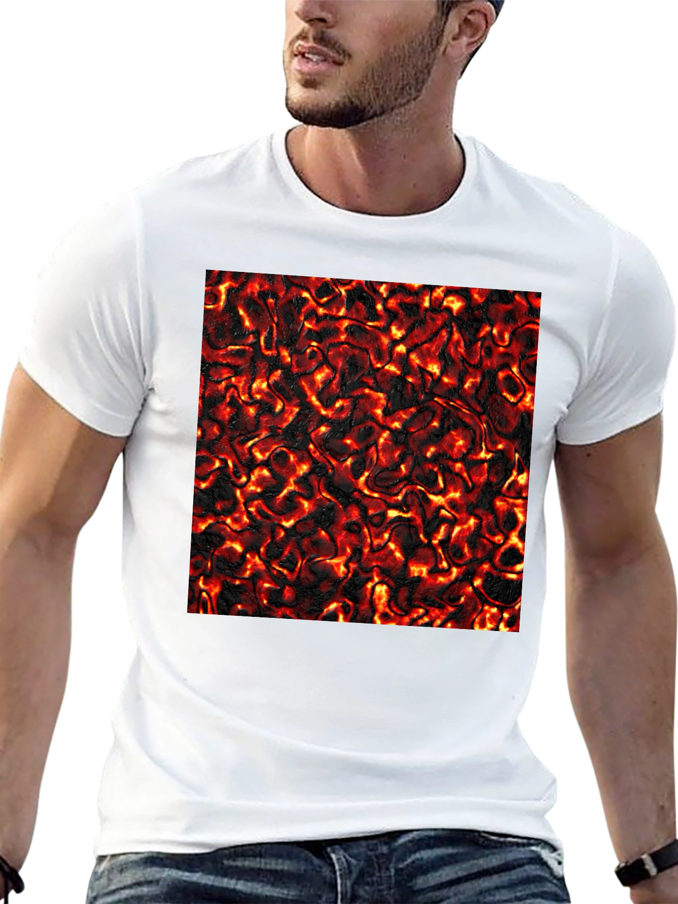 Black Lava Flow Graphic Tee - Cool Black T-Shirt view 13