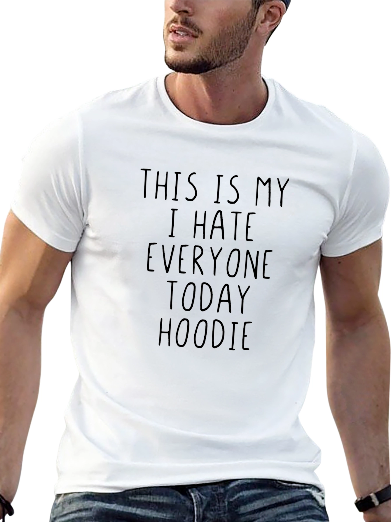 Black I Hate Everyone Today T-Shirt: Funny Sarcastic Tee view 13