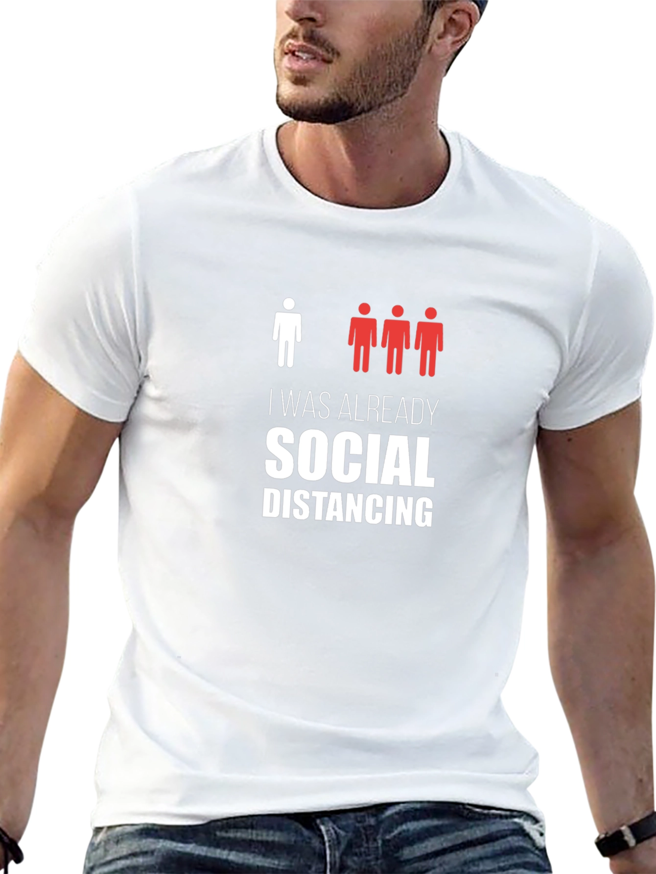 Black Social Distancing T-Shirt view 13