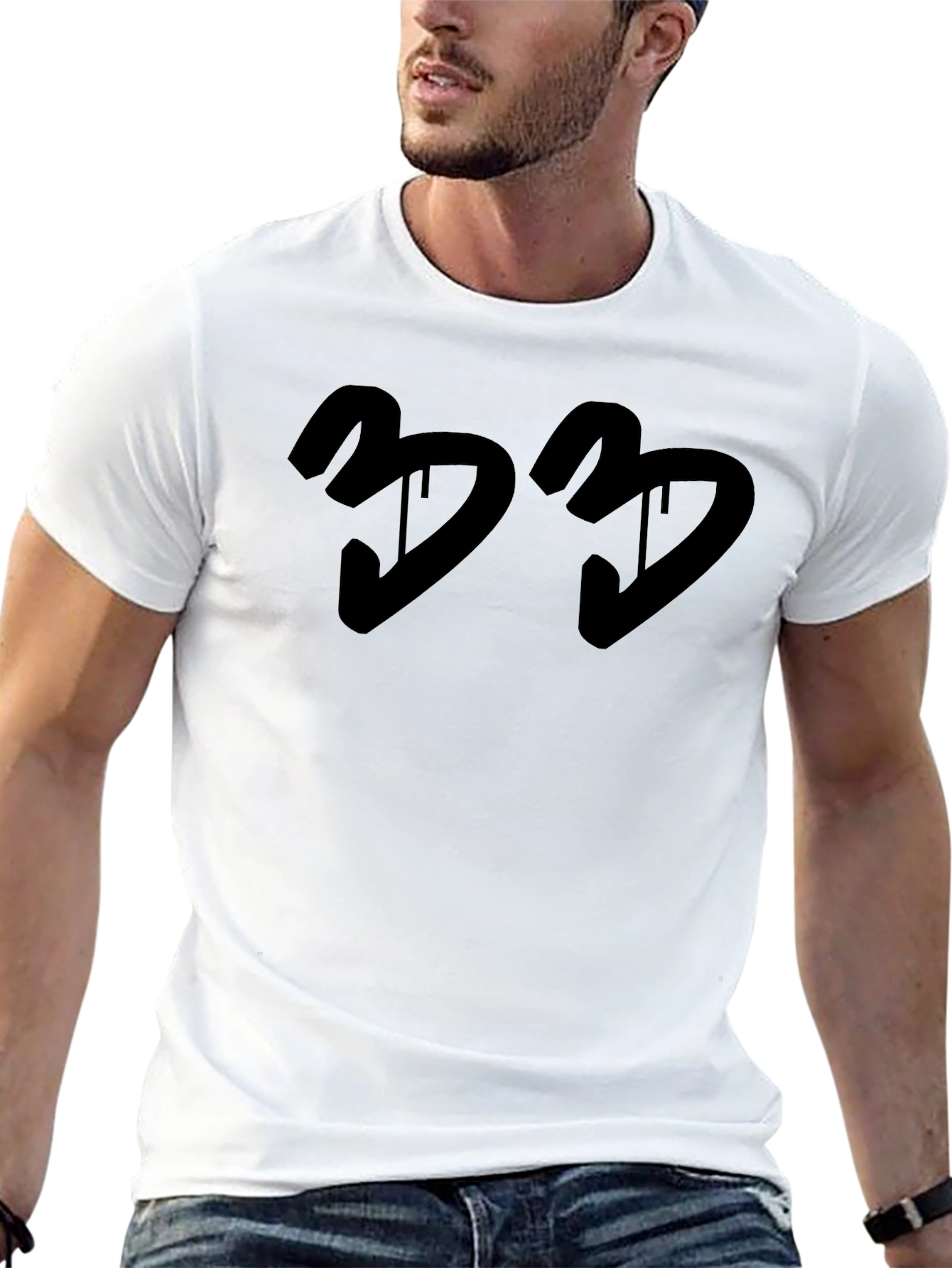 Black Men's Black Graphic Tee - Modern Design view 13