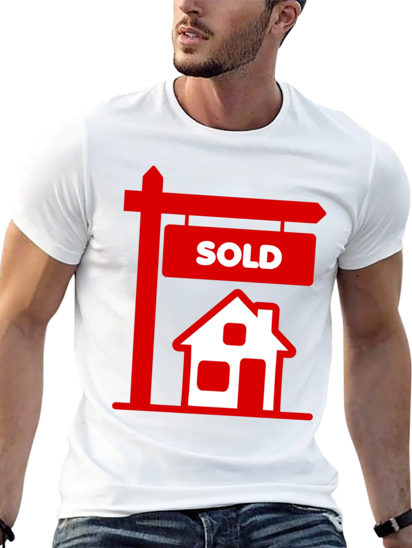 Black Sold House Graphic Tee - Real Estate T-Shirt view 13