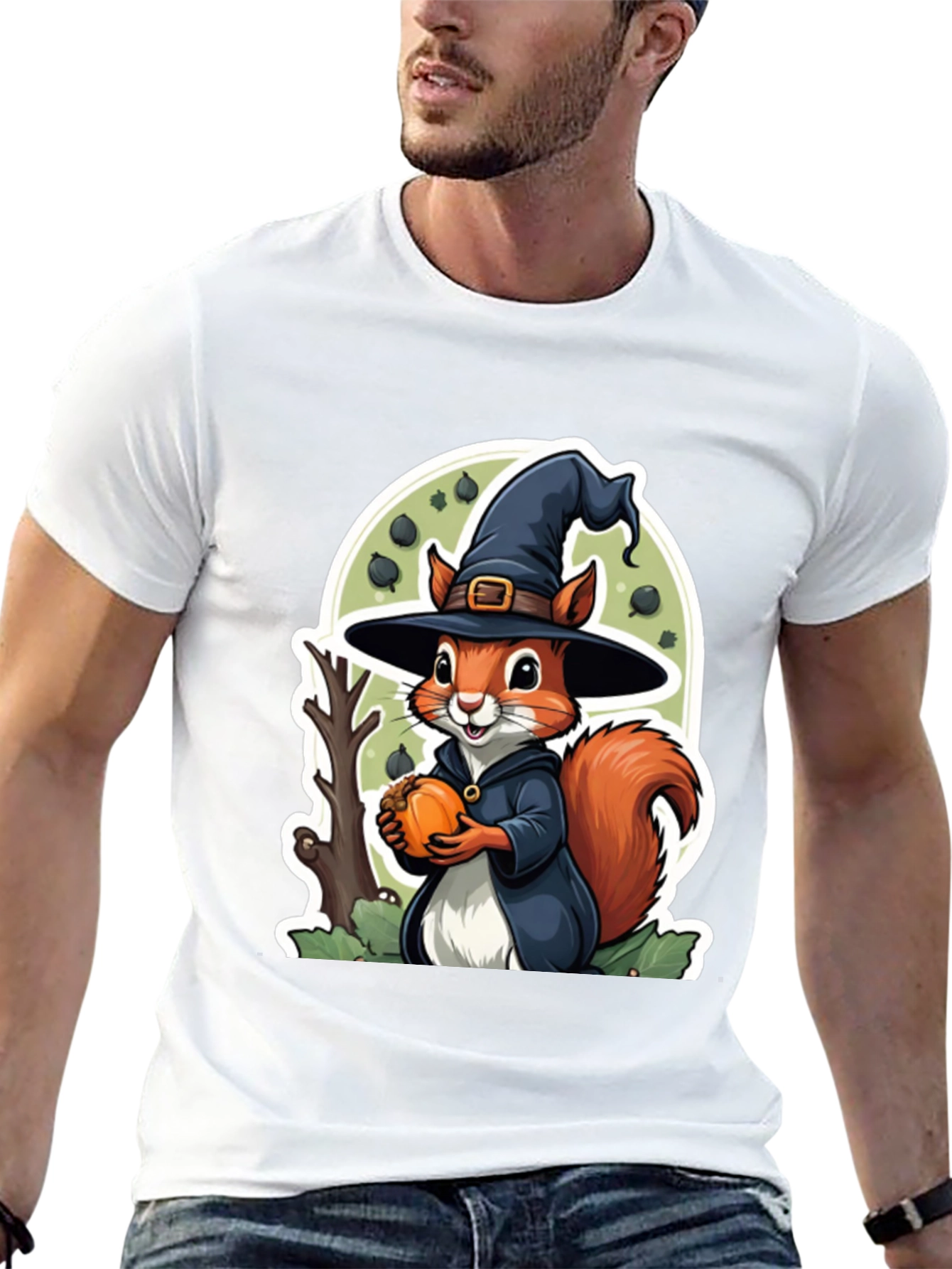Black Halloween Squirrel Graphic Tee view 13