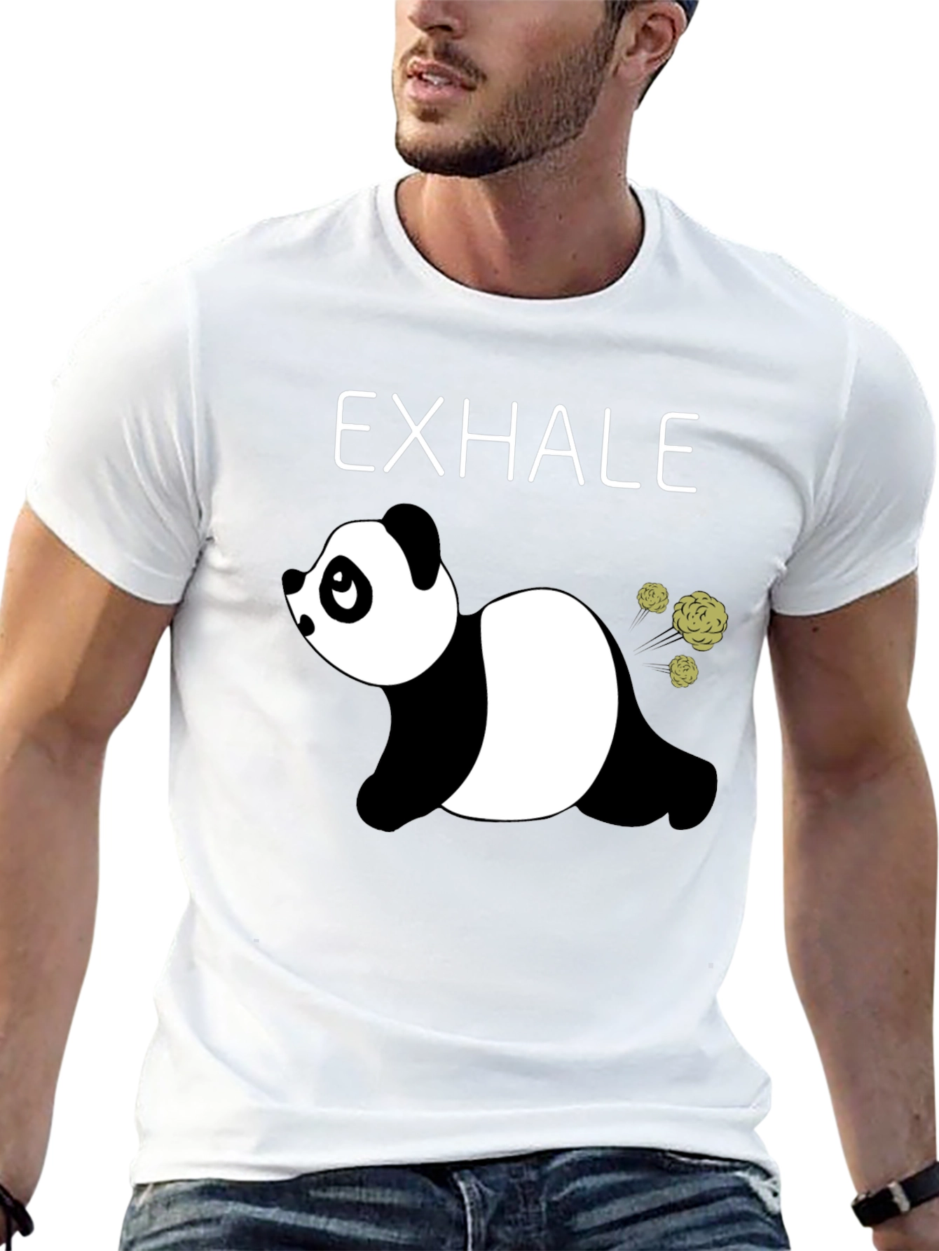 Black Exhale Panda Graphic Tee - Relax & Unwind view 13