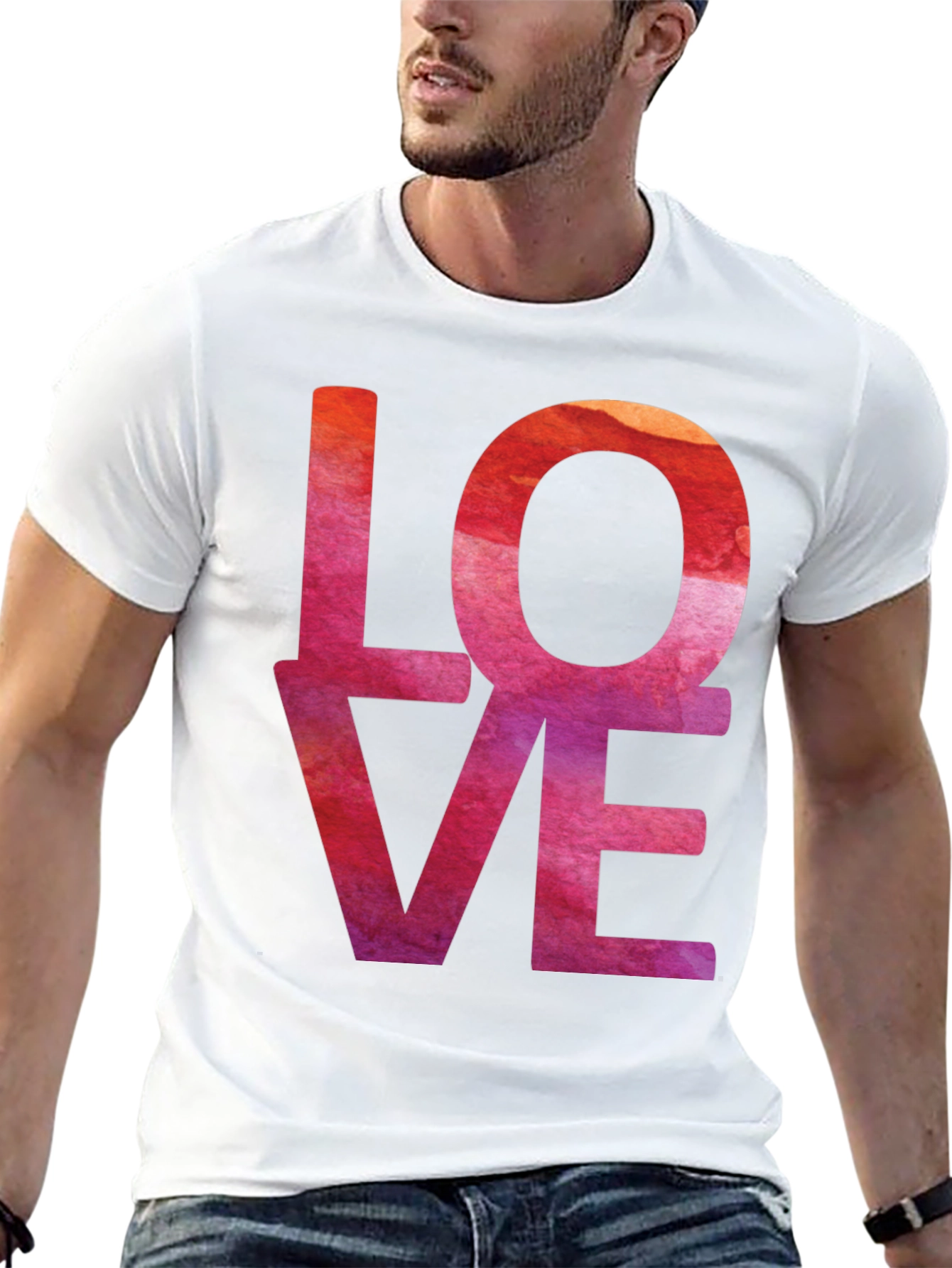 Black Watercolor Love T-Shirt - Artistic Graphic Tee view 13