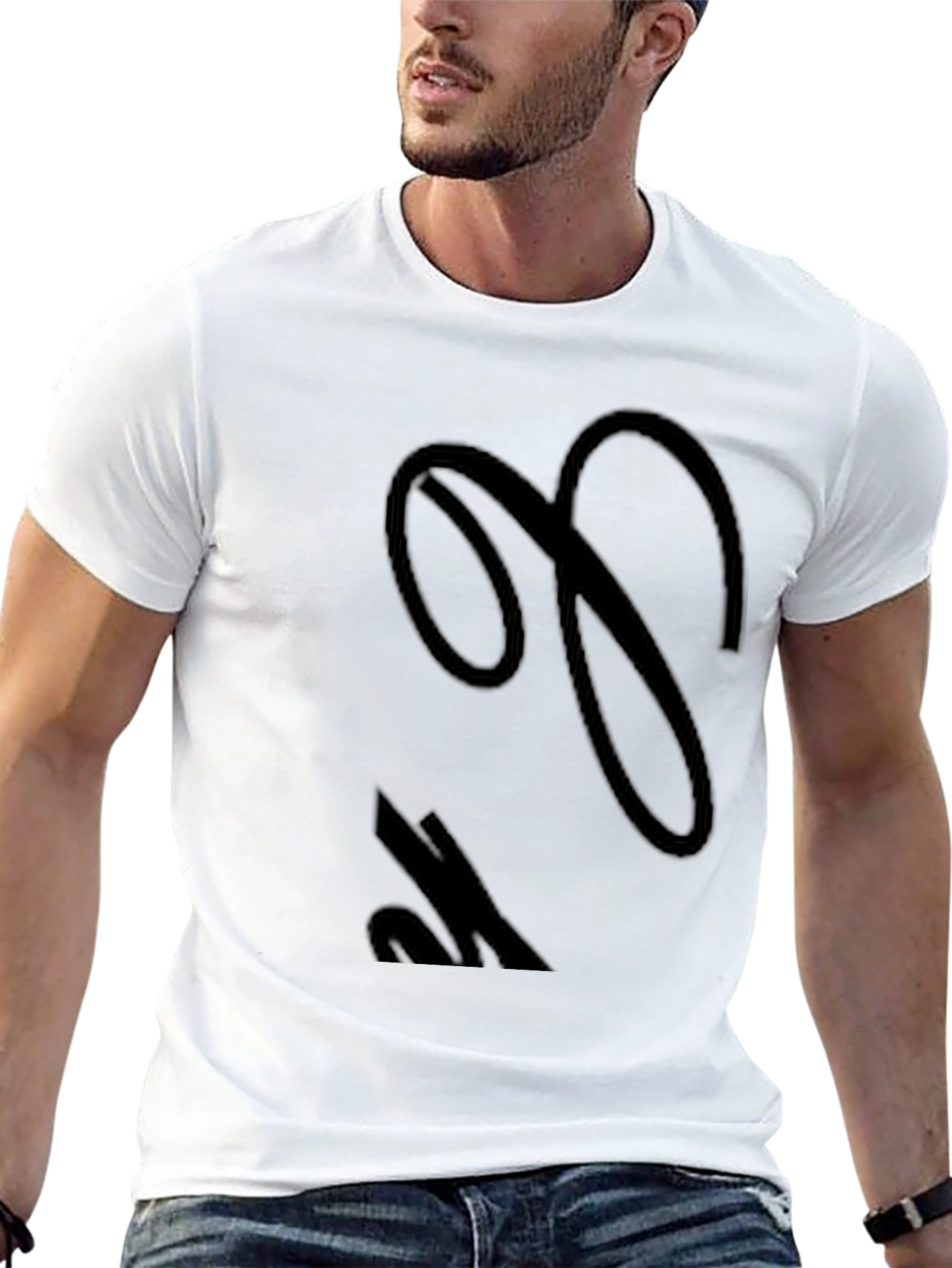 Black Elegant Black Script Tee - Stylish Casual Wear view 13