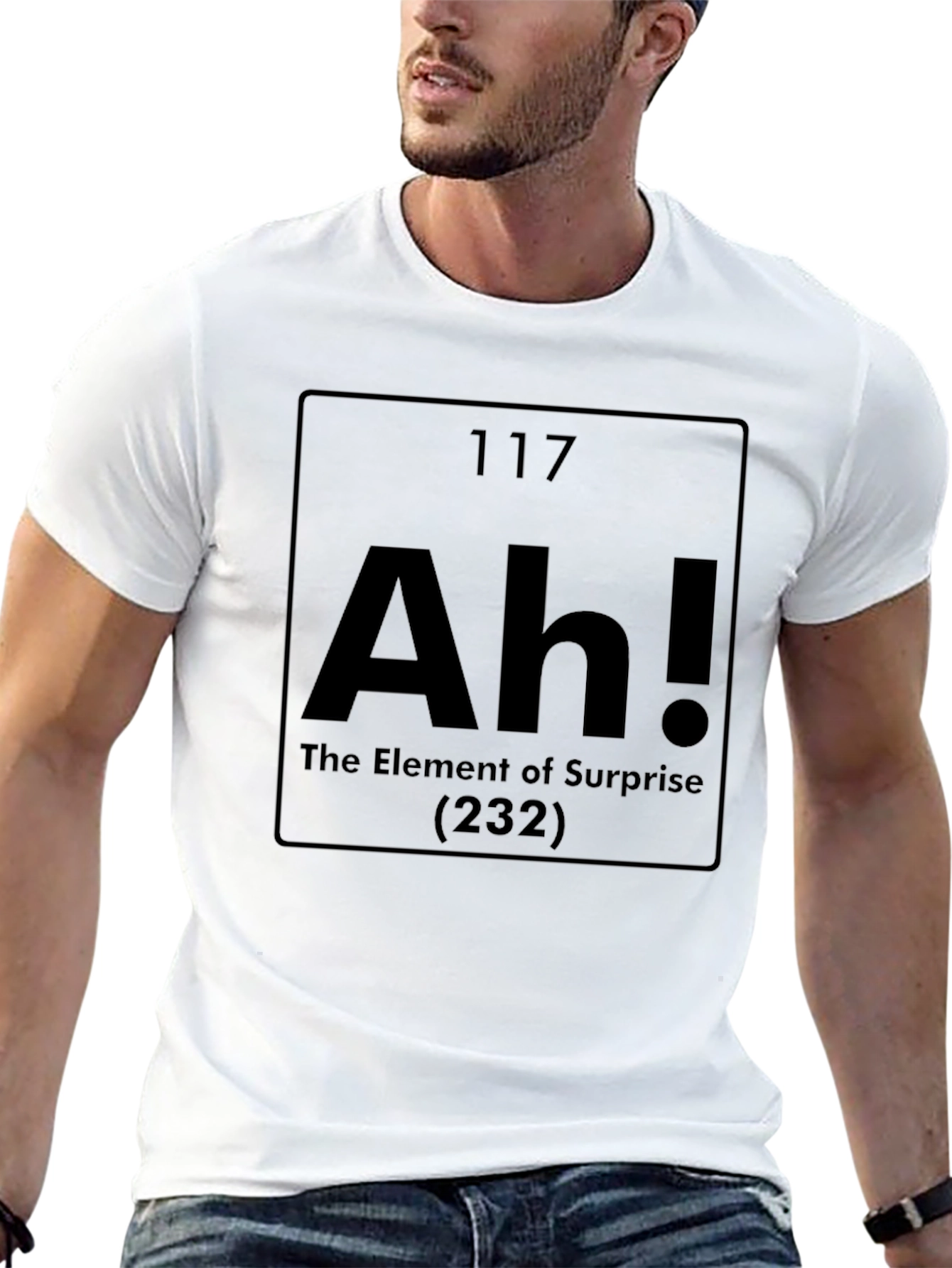Black Ah! Element of Surprise Funny Science T-Shirt view 13