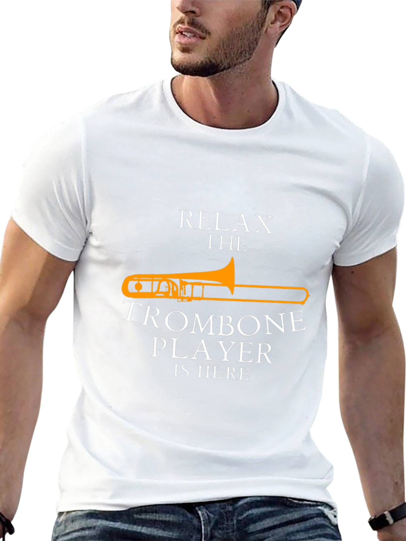 Black Relax Trombone Player T-Shirt - Music Lover Gift view 13