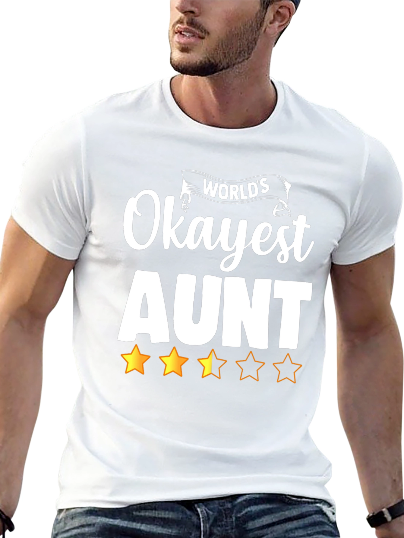 Black World's Okayest Aunt Graphic T-Shirt view 13