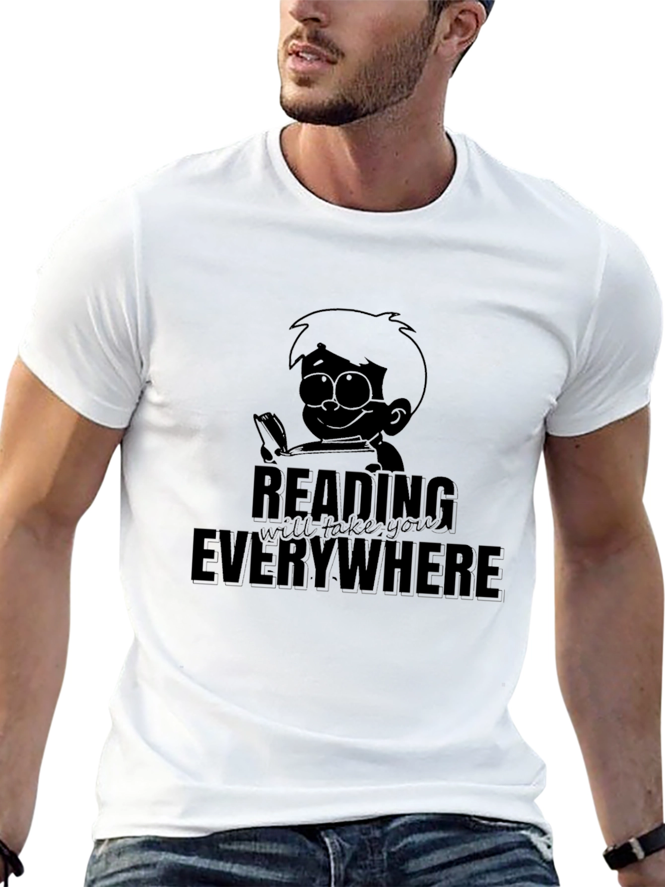 Black Reading Everywhere Graphic T-Shirt view 13