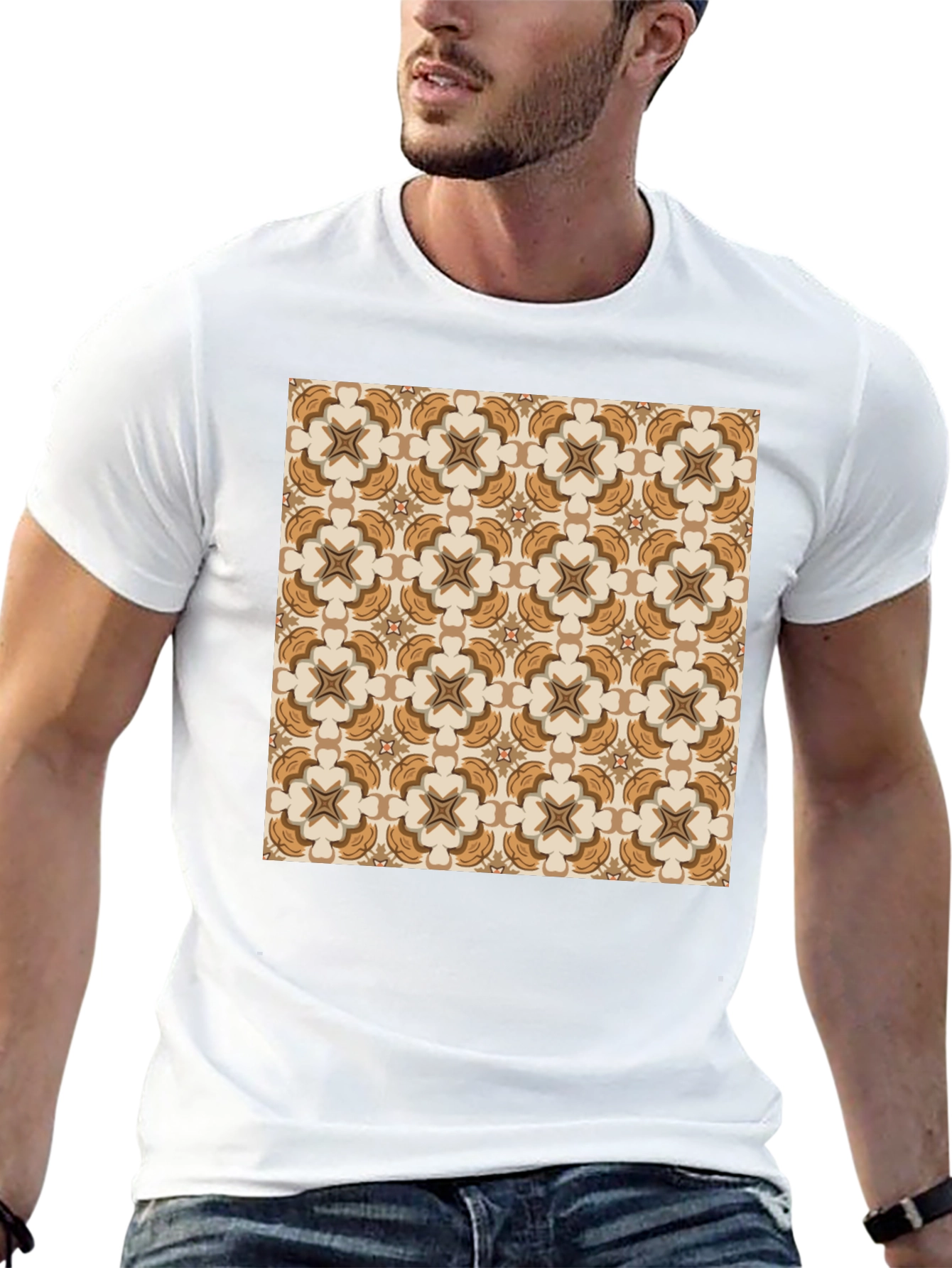 Black Patterned Graphic Tee - Stylish Design view 13
