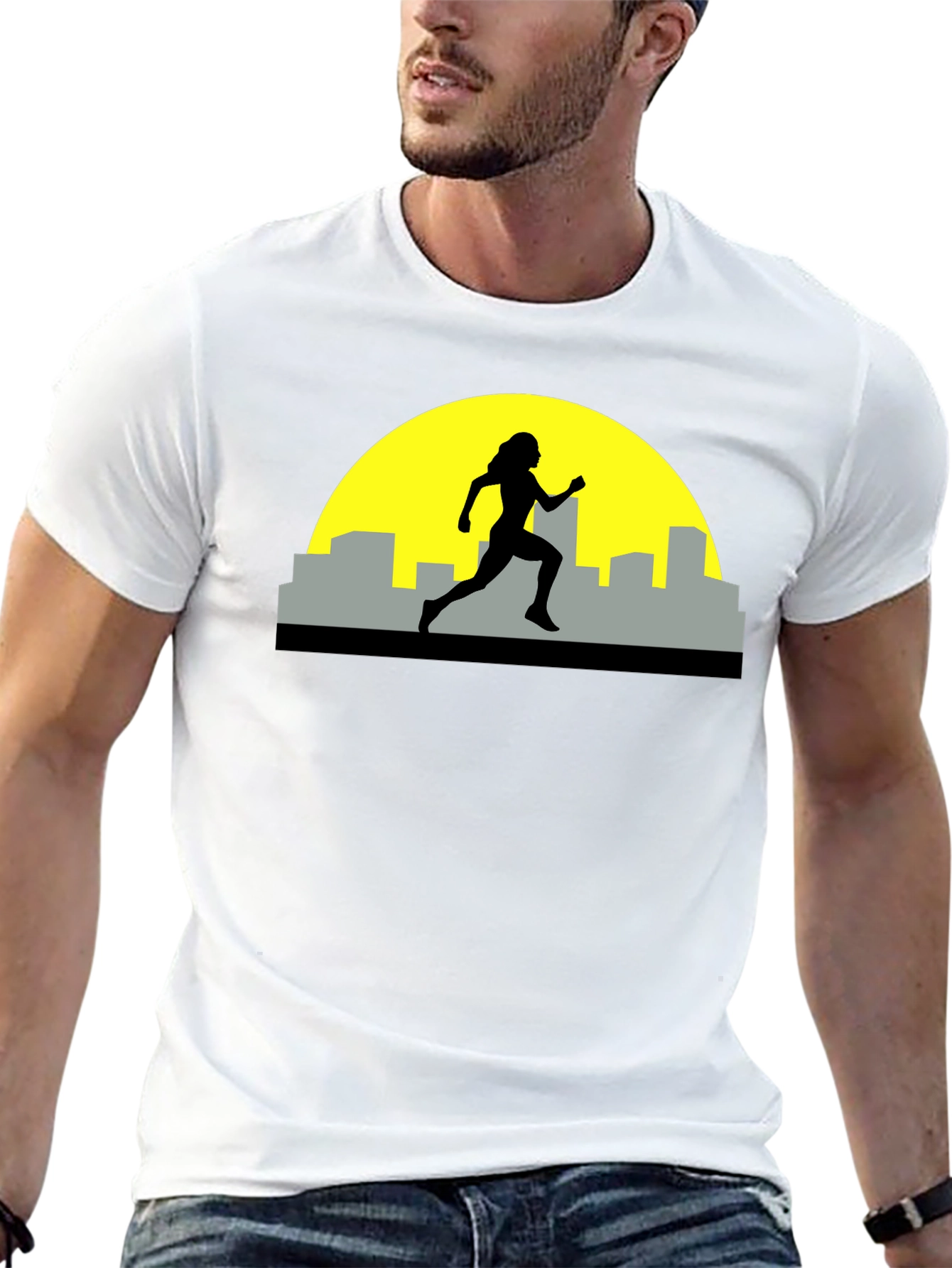 Black Runner Silhouette Graphic Tee - Black view 13