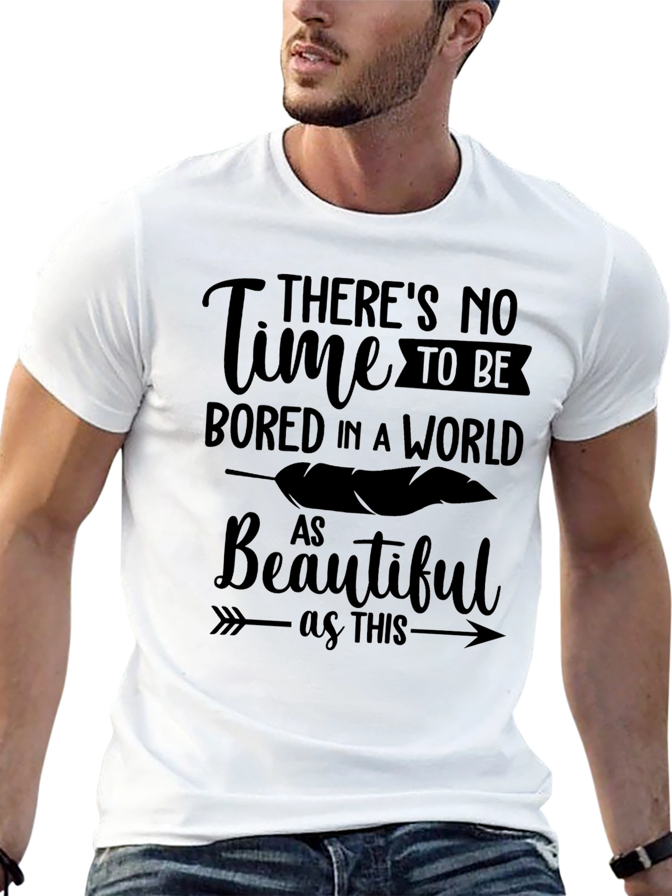 Black There's No Time to be Bored T-Shirt view 13