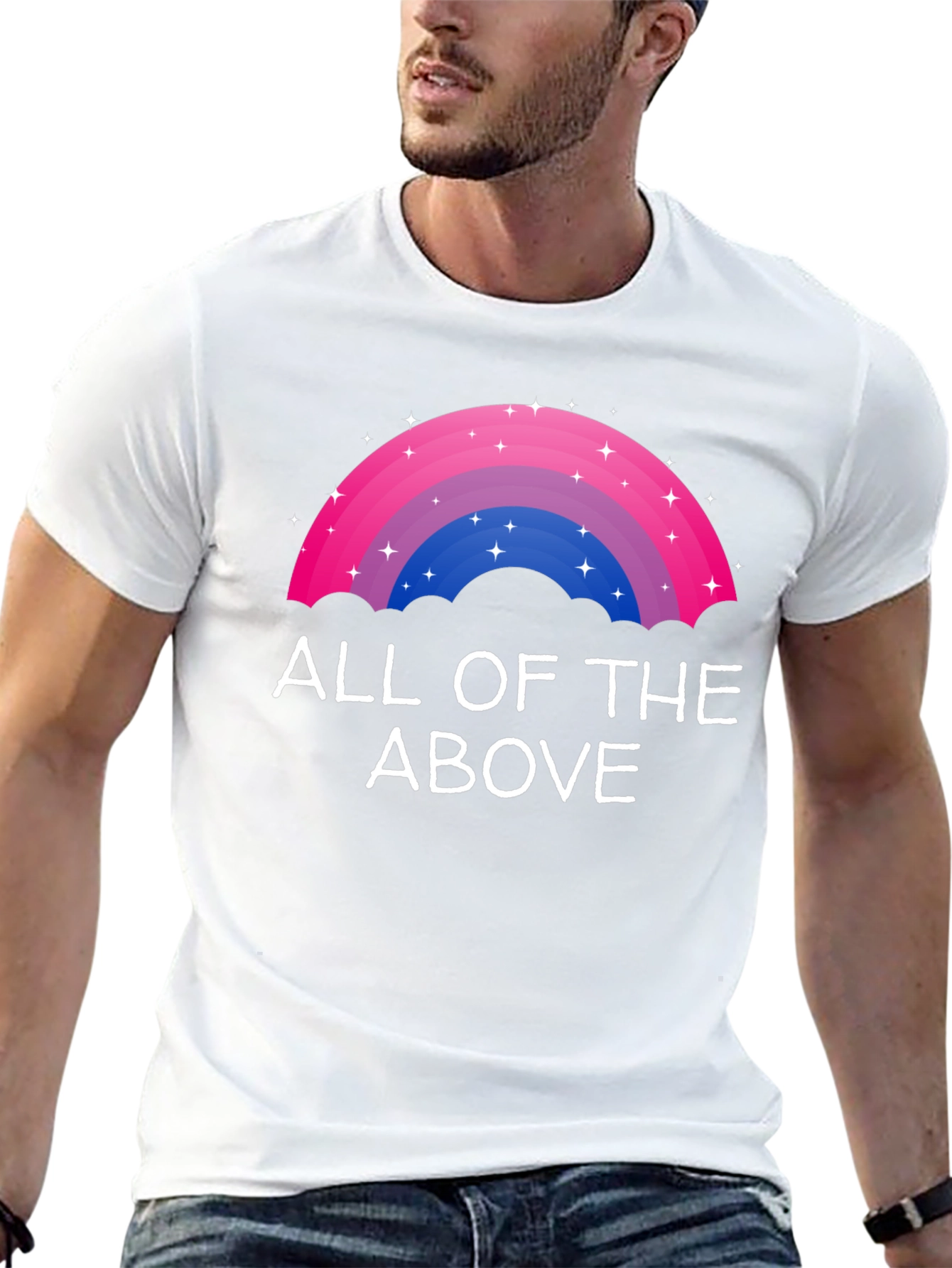 Black Bisexual Pride Rainbow All of the Above T-Shirt view 13